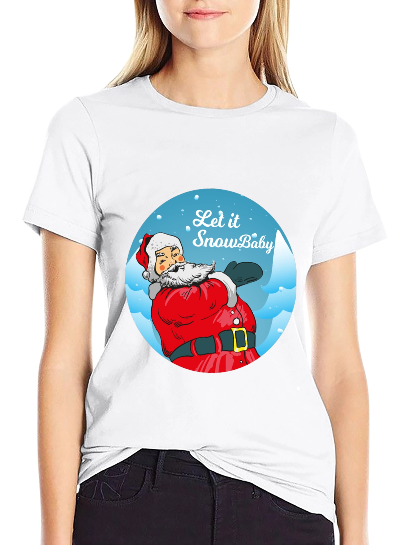 Let It Snow Baby Santa Tee