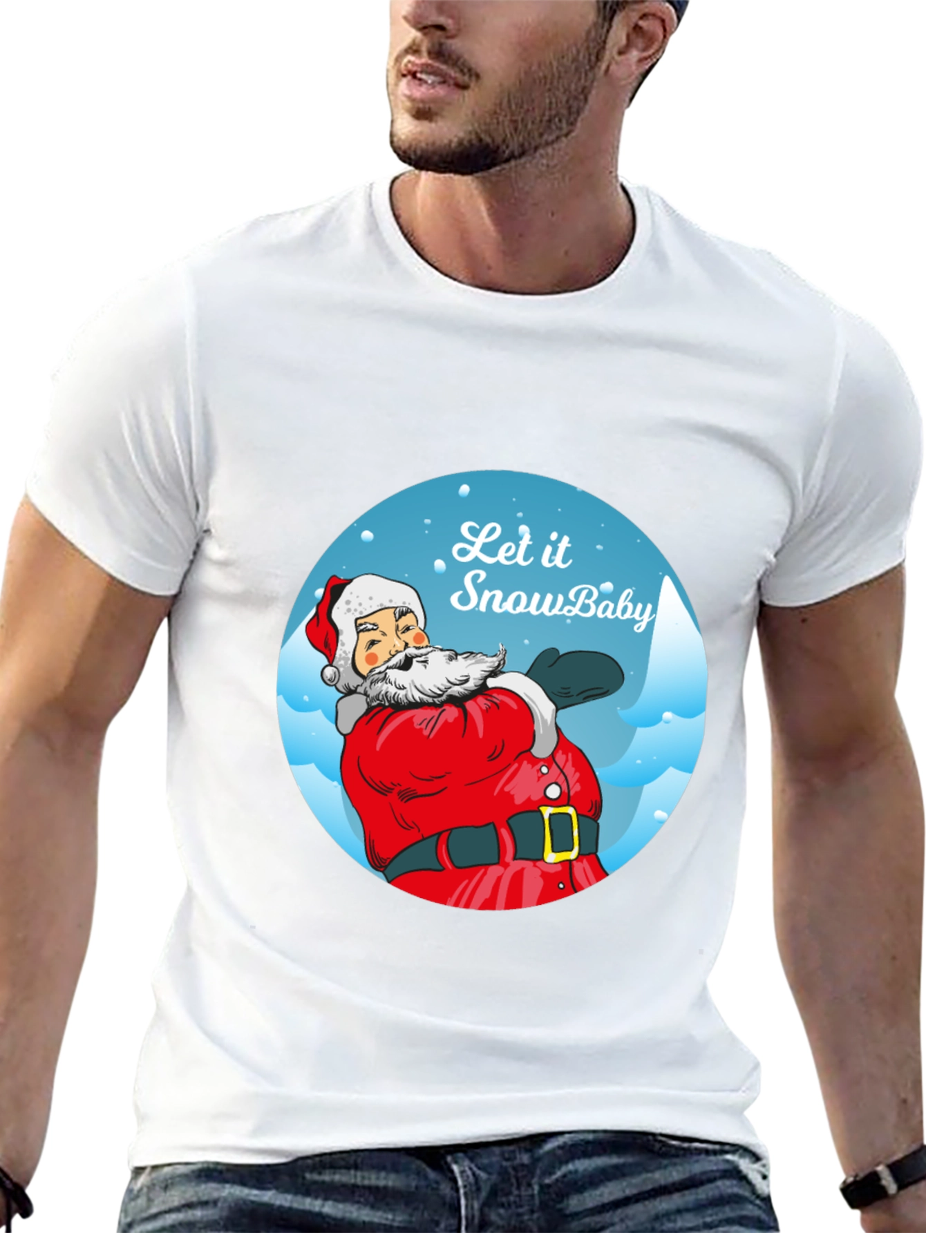 Let It Snow Baby Santa Tee