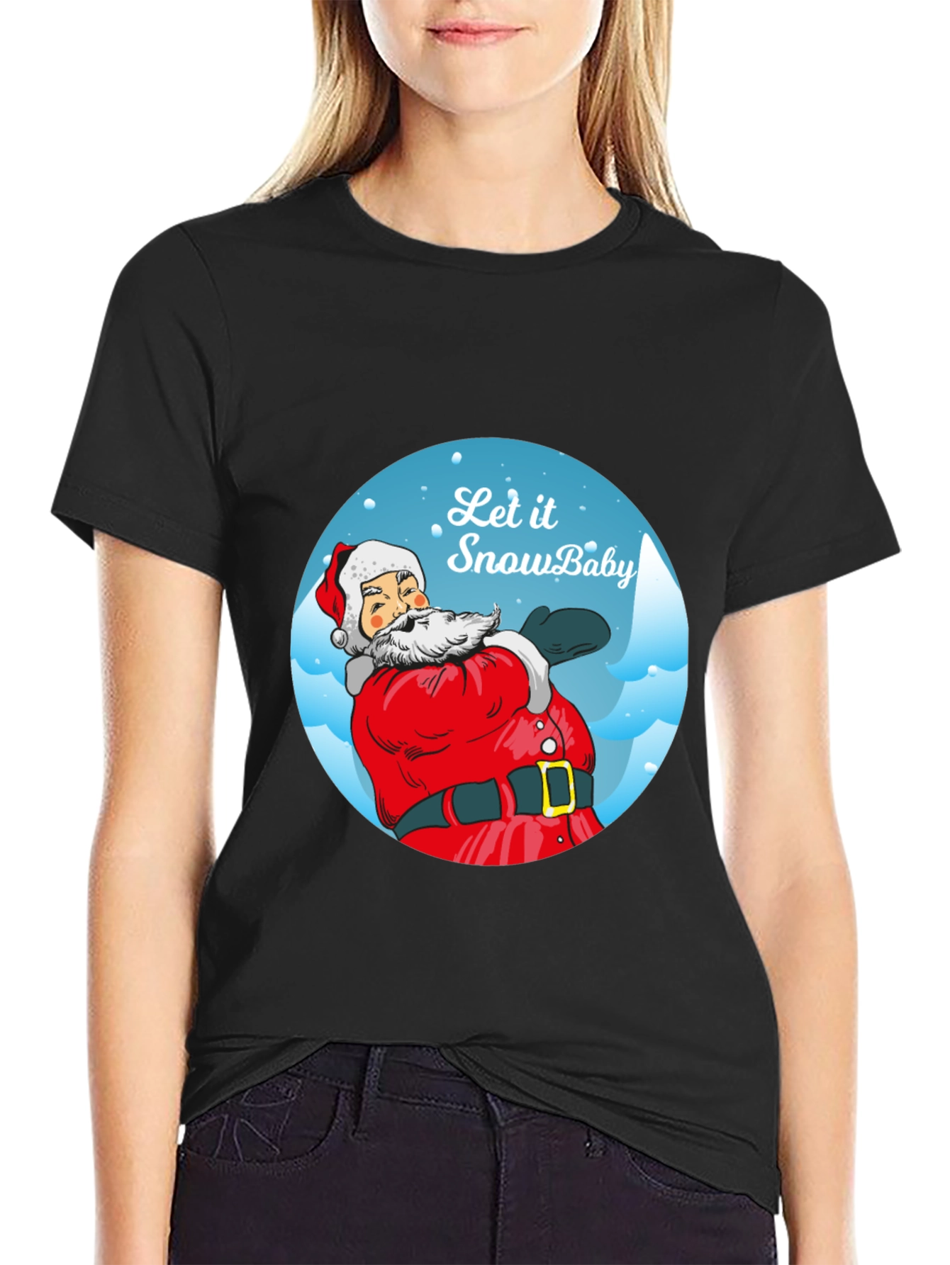 Let It Snow Baby Santa Tee