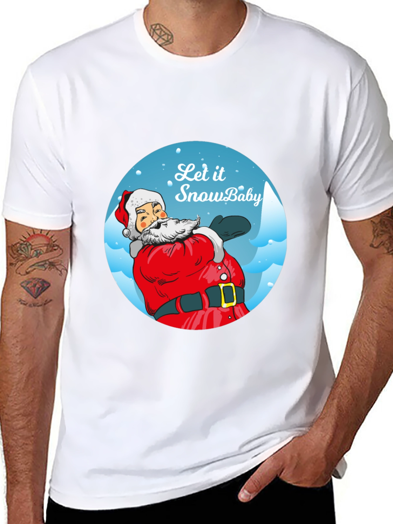 Let It Snow Baby Santa Tee