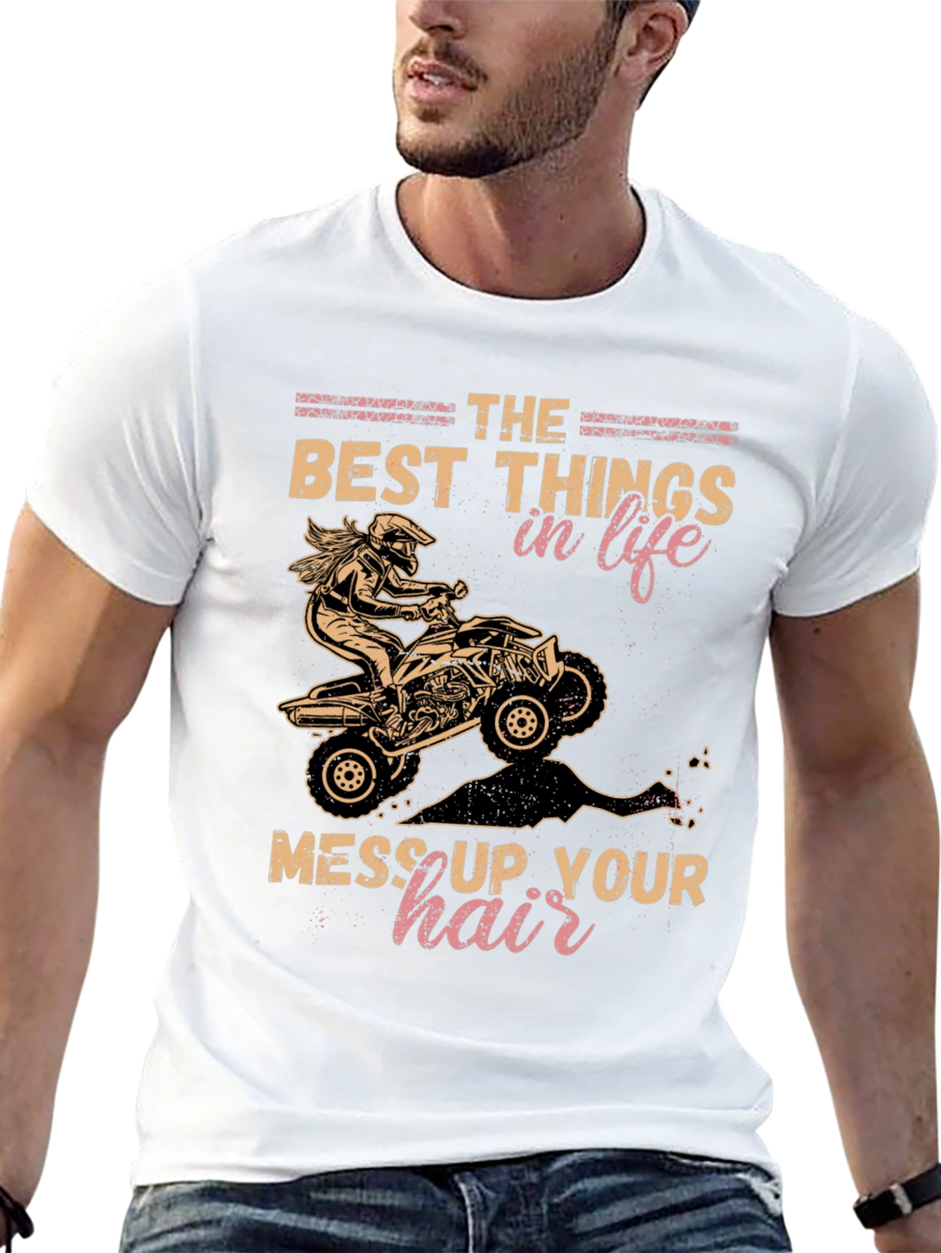 ATV Rider Messy Hair T-Shirt - Off Road Fun