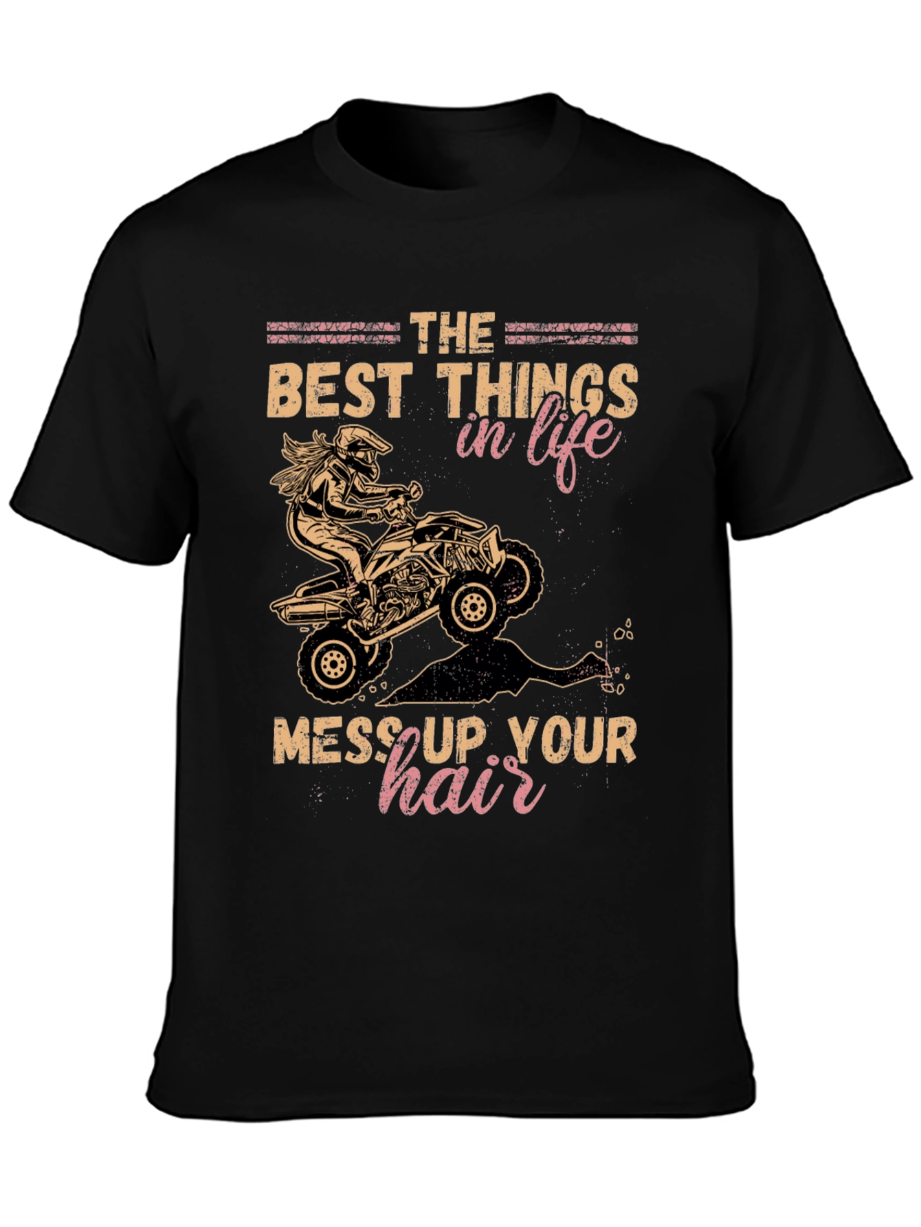 ATV Rider Messy Hair T-Shirt - Off Road Fun
