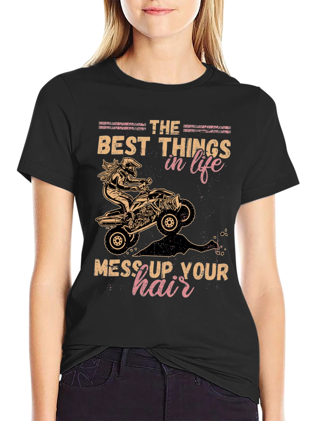 ATV Rider Messy Hair T-Shirt - Off Road Fun