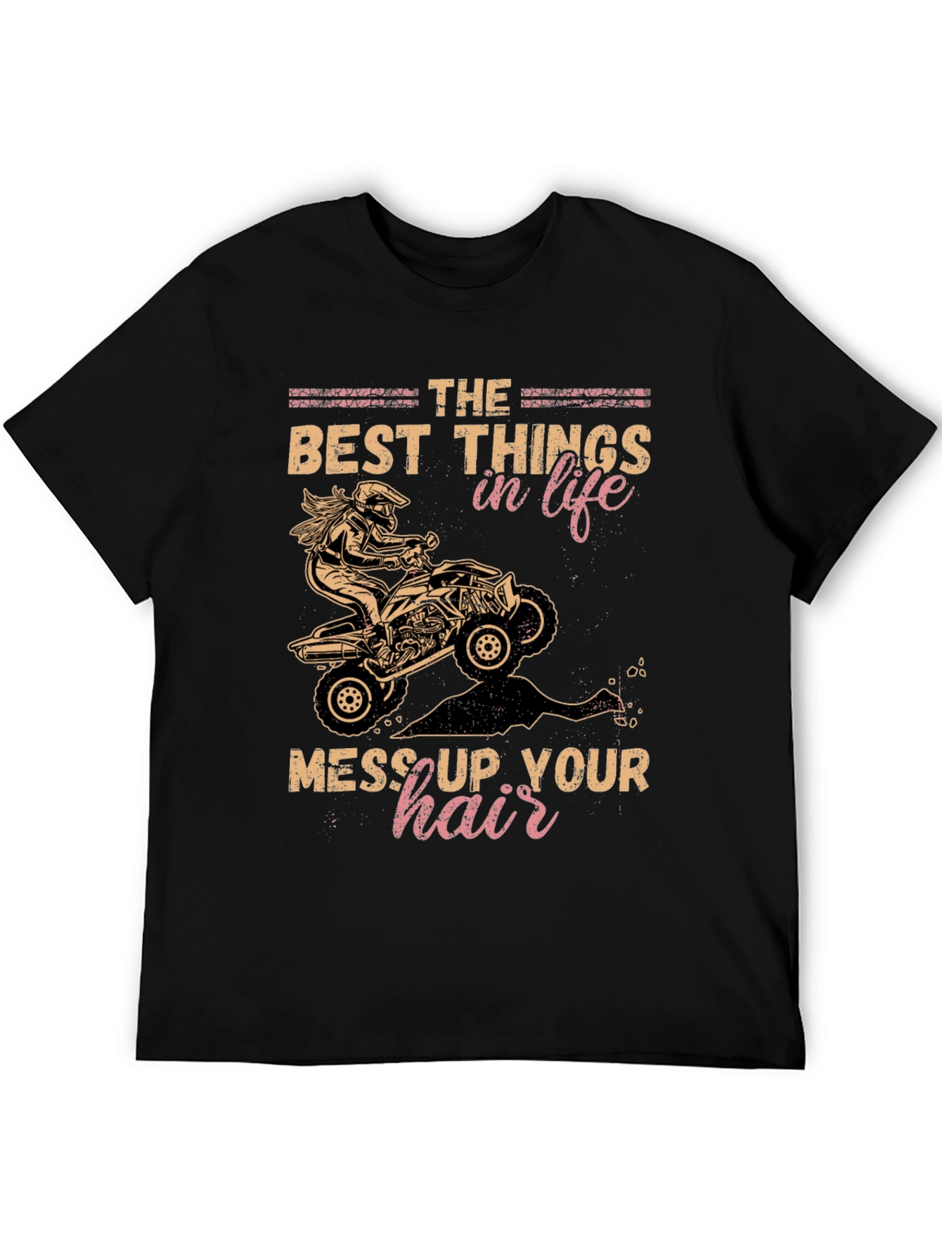 ATV Rider Messy Hair T-Shirt - Off Road Fun