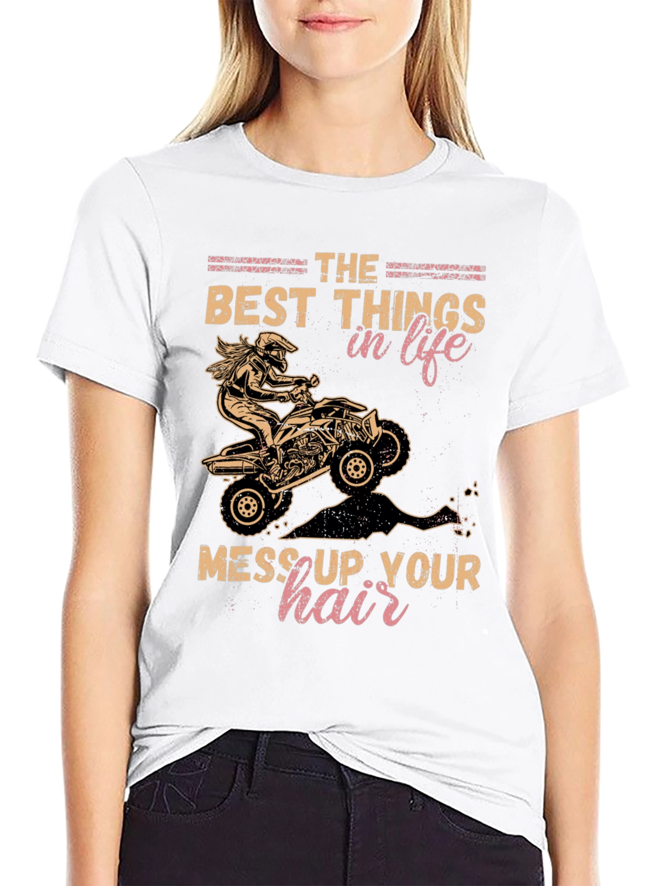 ATV Rider Messy Hair T-Shirt - Off Road Fun