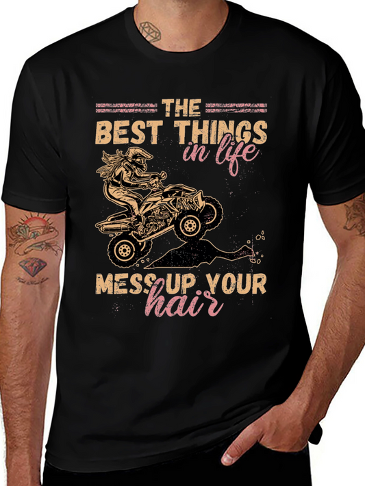 ATV Rider Messy Hair T-Shirt - Off Road Fun
