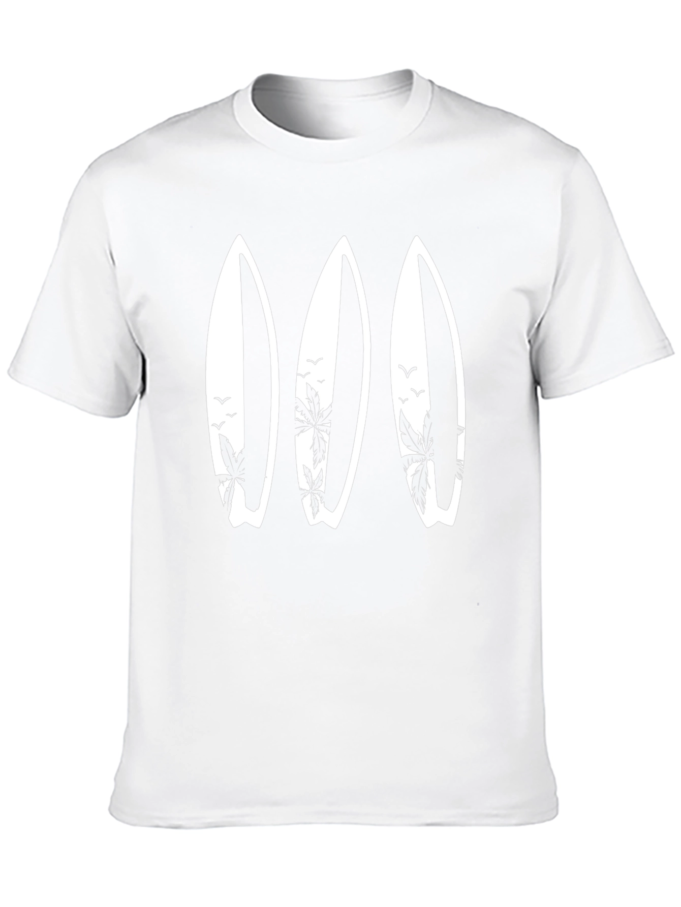 Surfboard Palm Tree Graphic T-Shirt - Beach Style Tee
