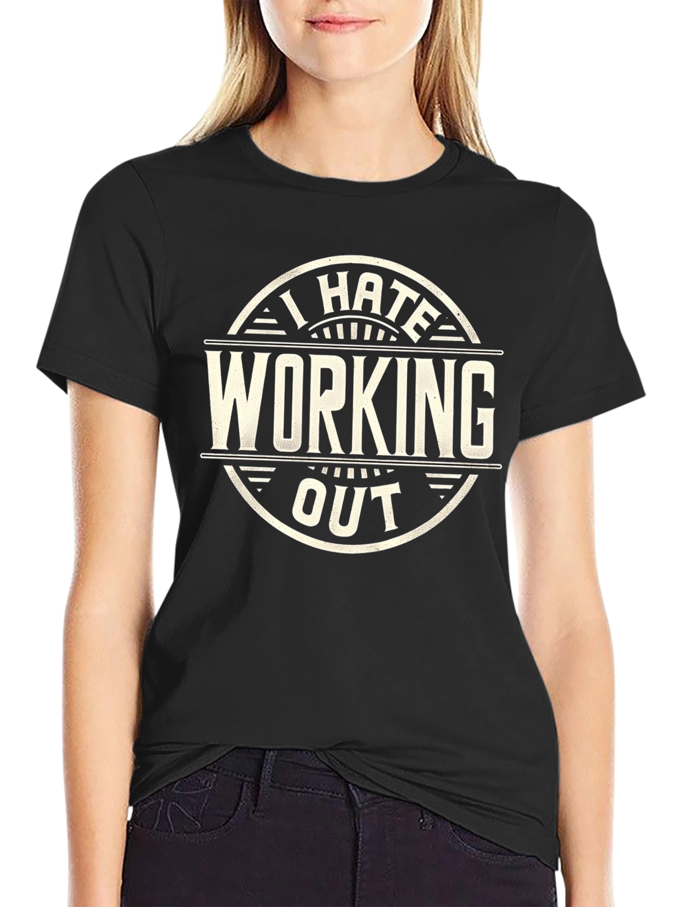 I Hate Working Out Black T-Shirt