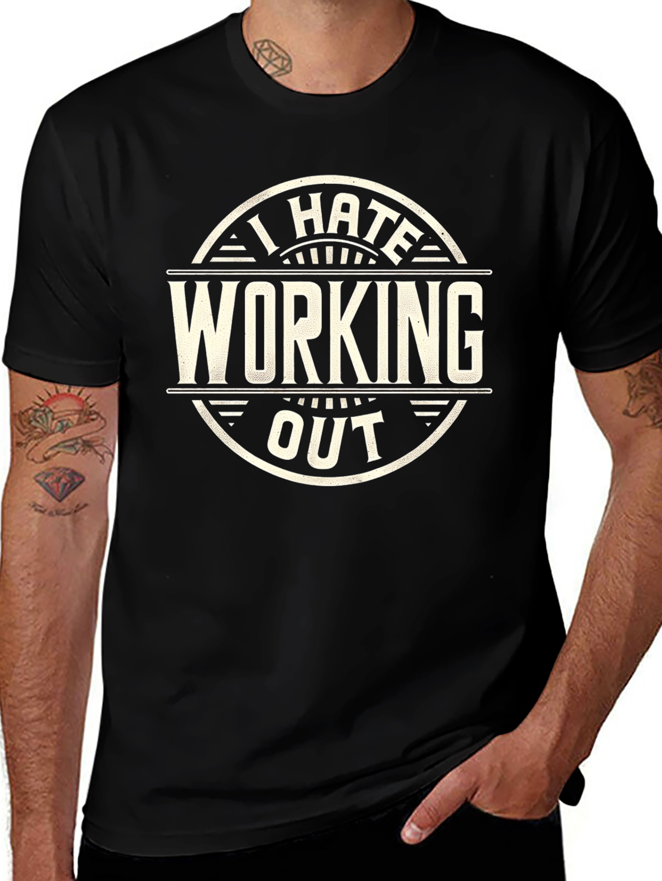I Hate Working Out Black T-Shirt