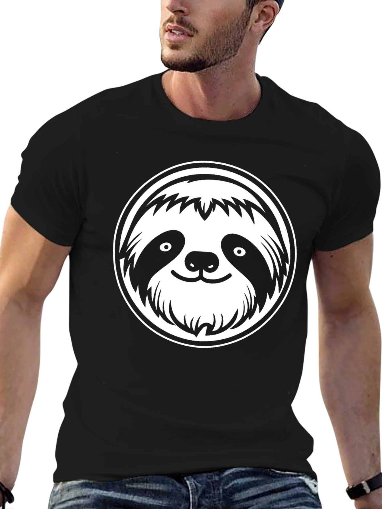Cool Sloth Graphic T-Shirt - Black