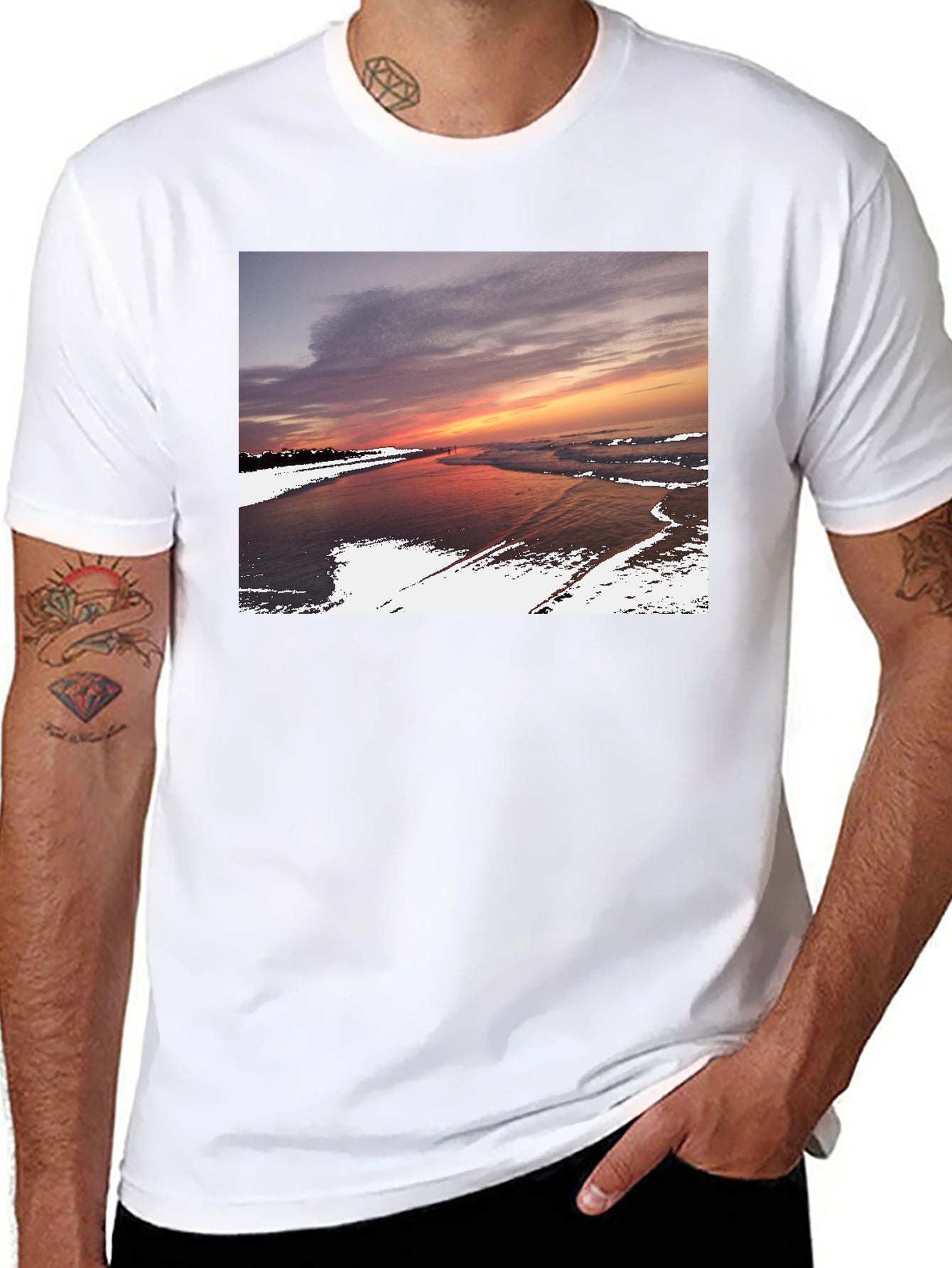 Sunset Beach Graphic Tee - Premium Comfort