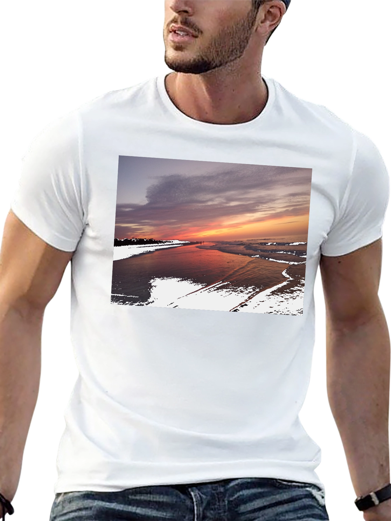 Sunset Beach Graphic Tee - Premium Comfort
