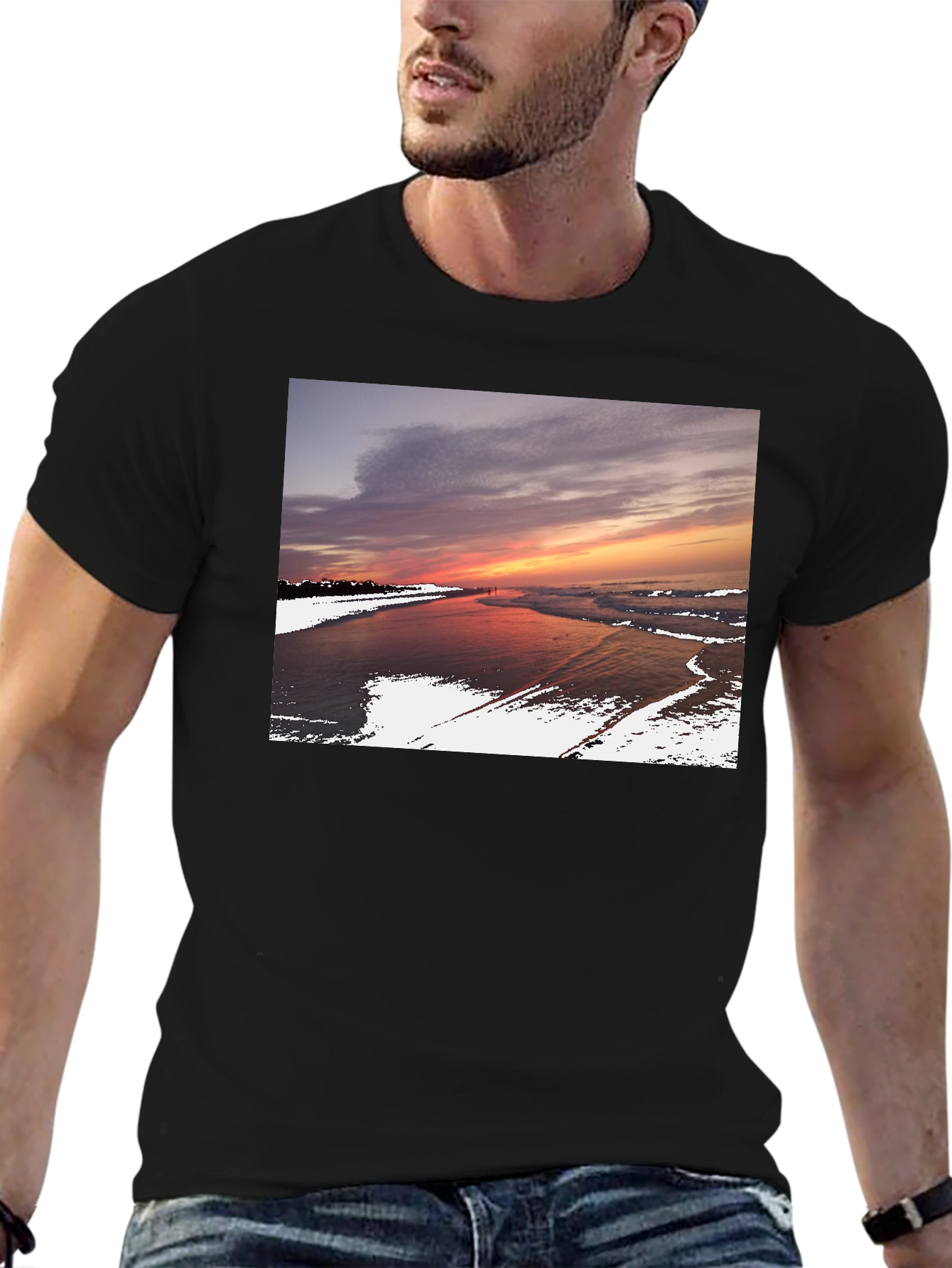 Sunset Beach Graphic Tee - Premium Comfort