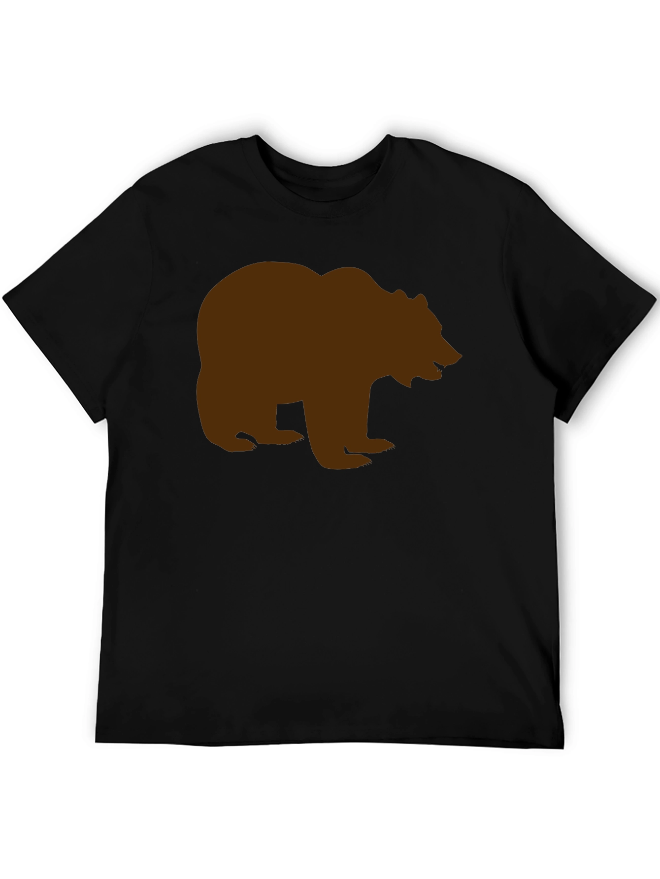 Bear Silhouette Tee - Black Cotton Graphic T-Shirt