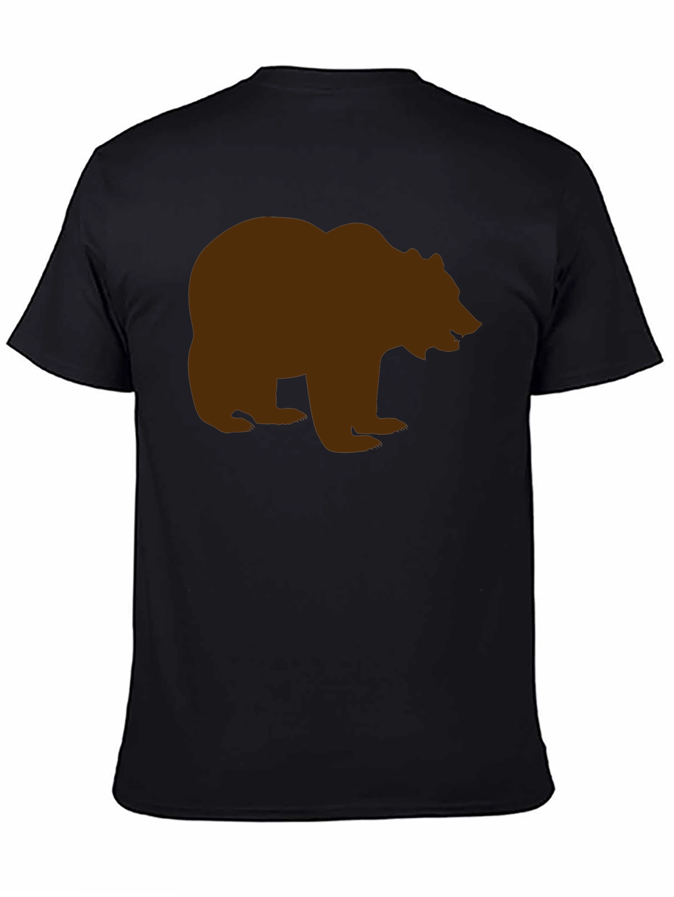 Bear Silhouette Tee - Black Cotton Graphic T-Shirt