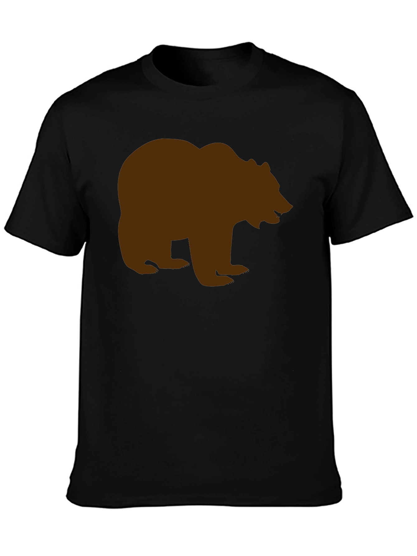 Bear Silhouette Tee - Black Cotton Graphic T-Shirt