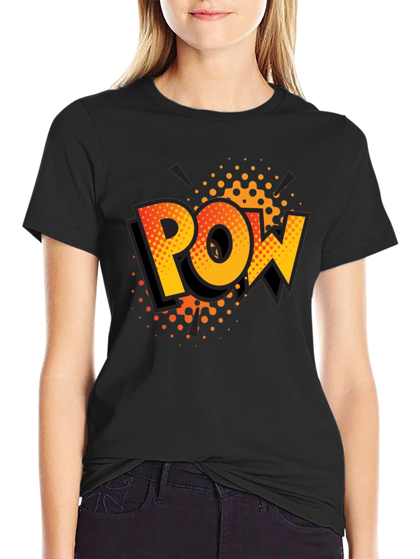 Comic POW Graphic Black T-Shirt