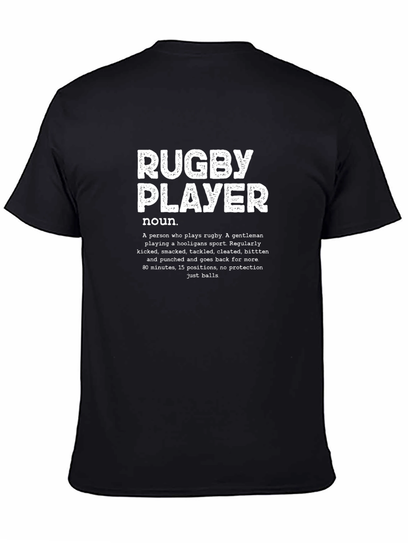 Rugby Player Definition T-Shirt - Black Cotton Tee