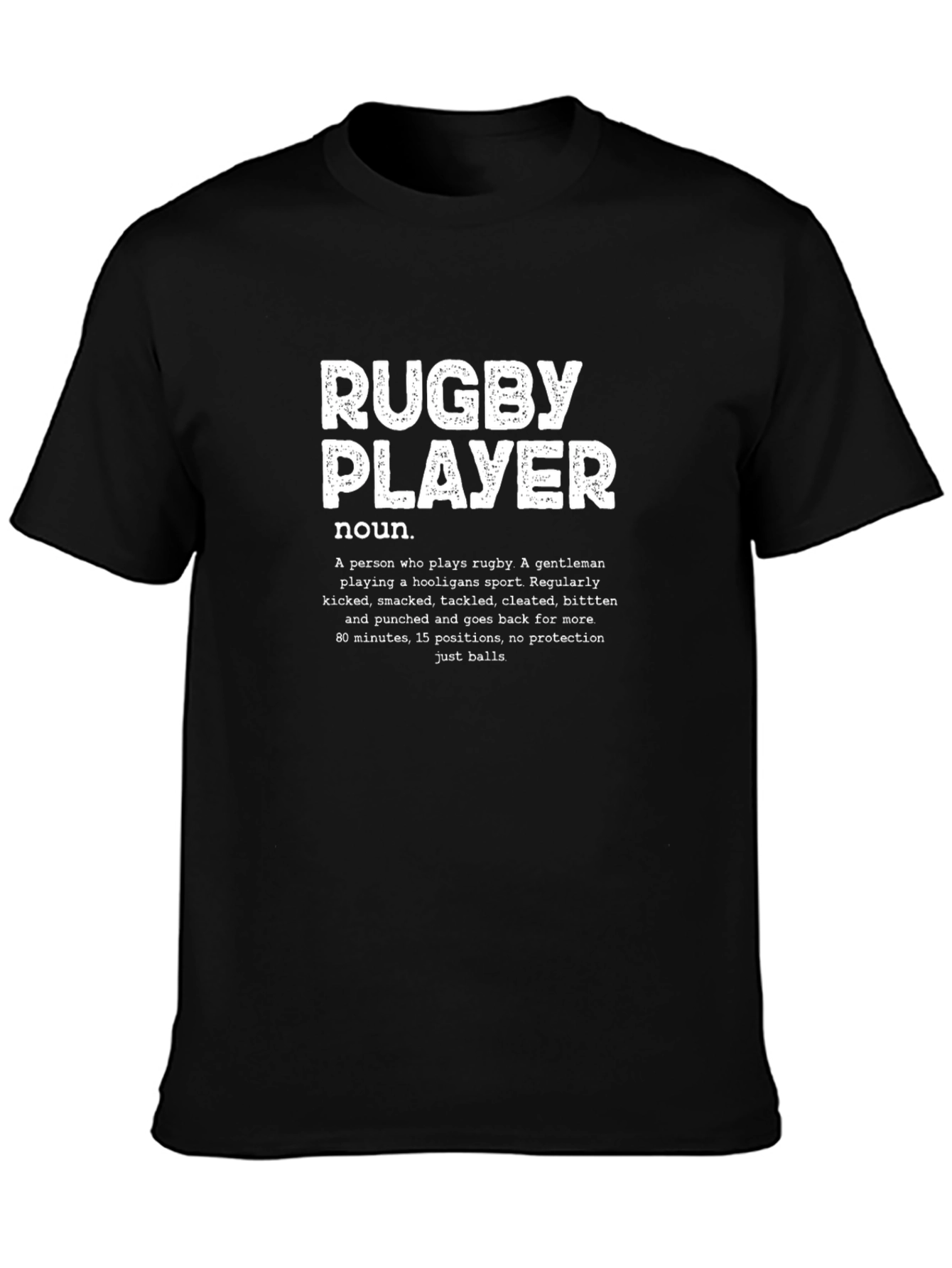 Rugby Player Definition T-Shirt - Black Cotton Tee