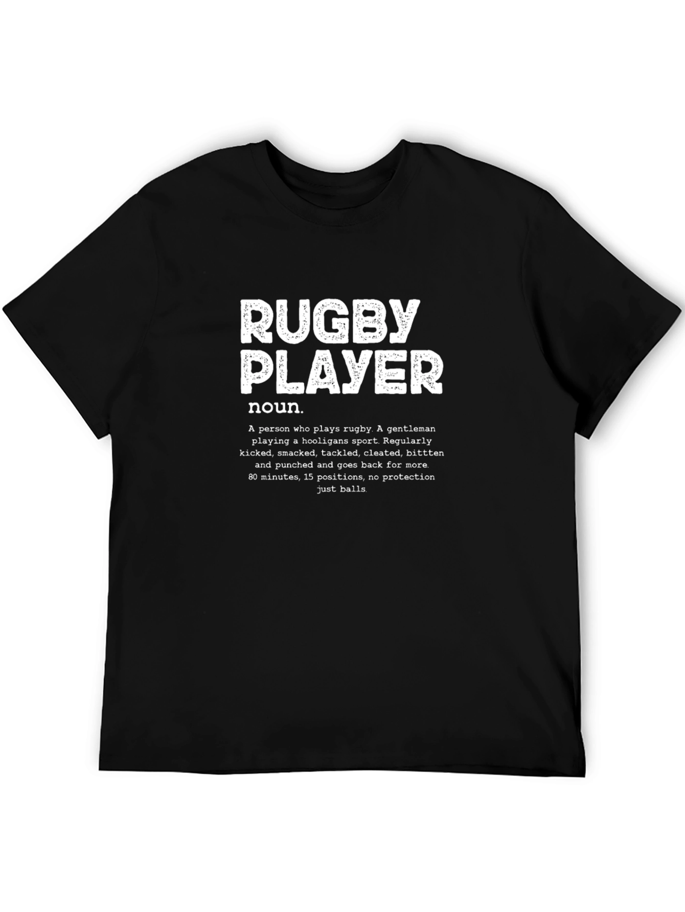Rugby Player Definition T-Shirt - Black Cotton Tee