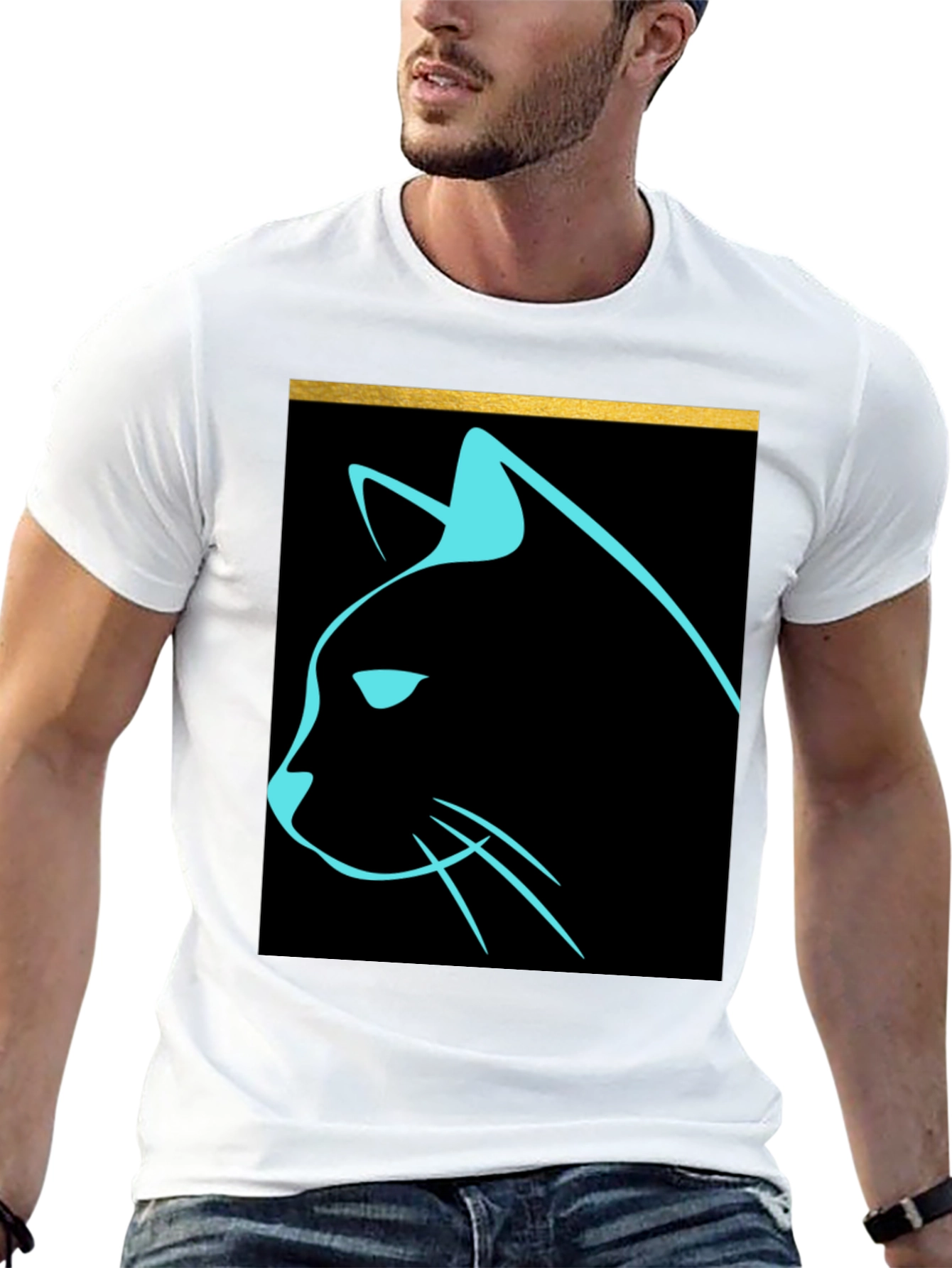 Cool Cat Graphic Tee - Sleek Modern Design