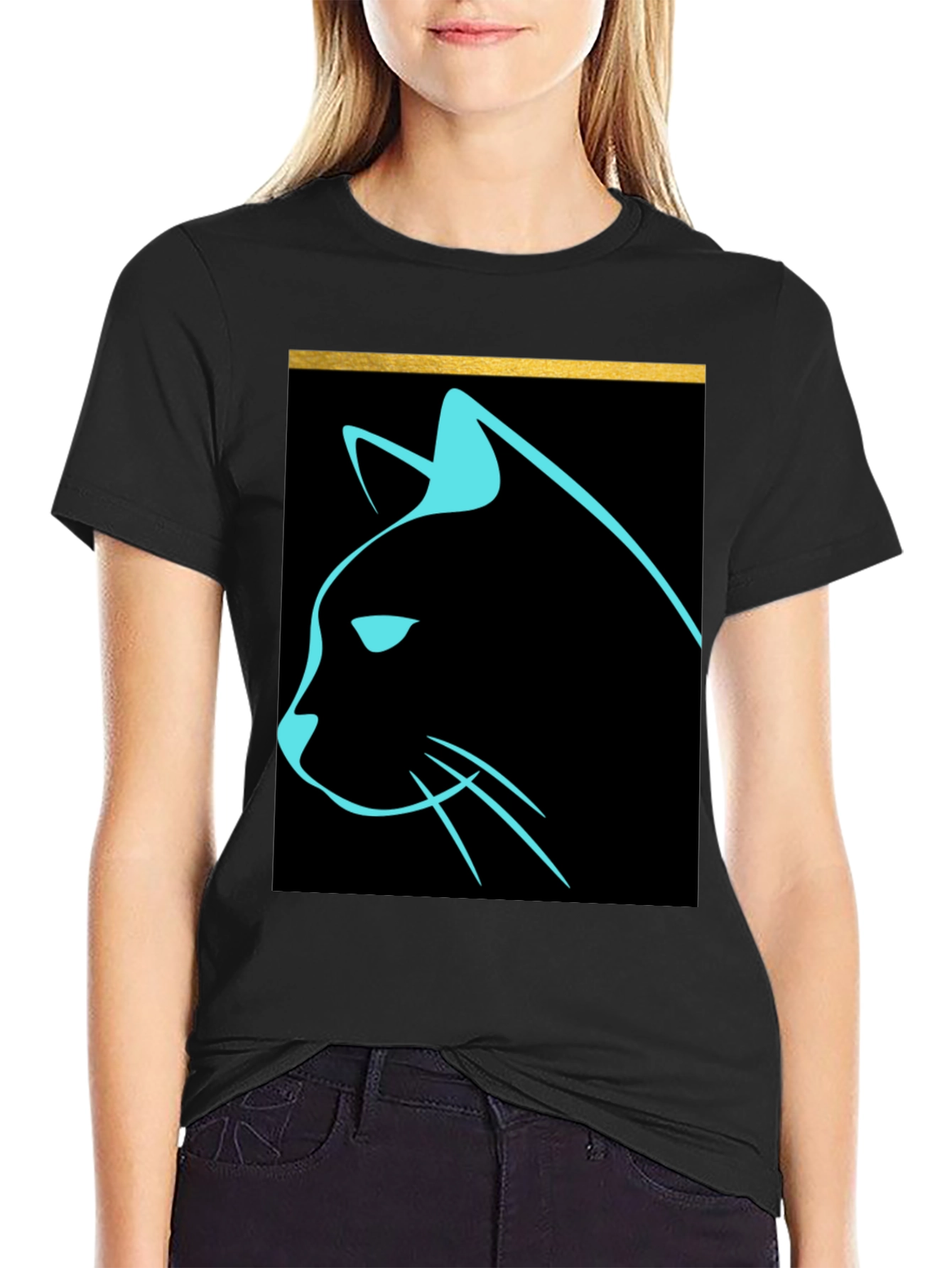 Cool Cat Graphic Tee - Sleek Modern Design