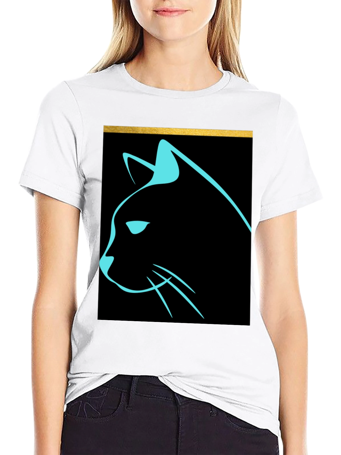 Cool Cat Graphic Tee - Sleek Modern Design