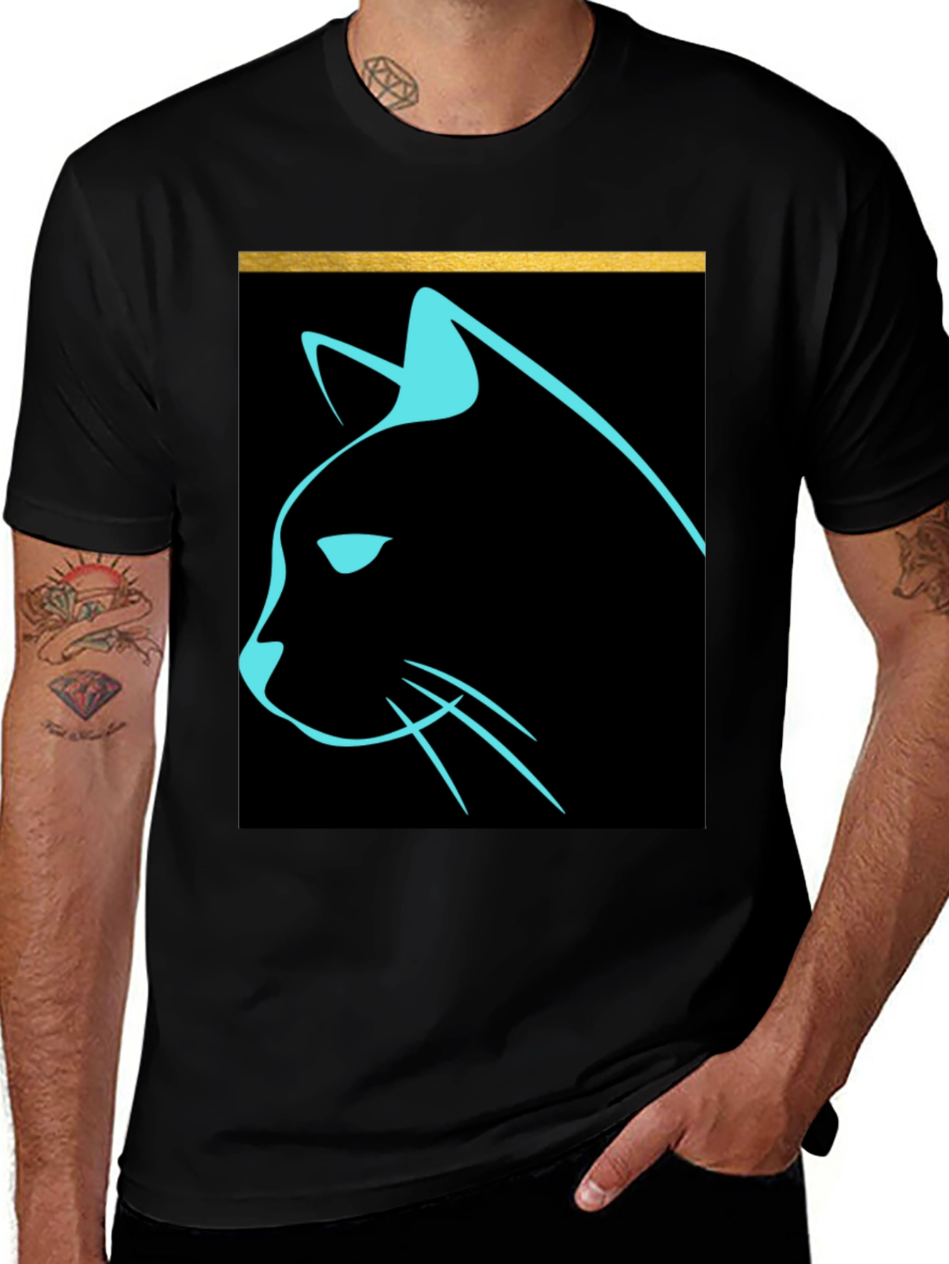 Cool Cat Graphic Tee - Sleek Modern Design