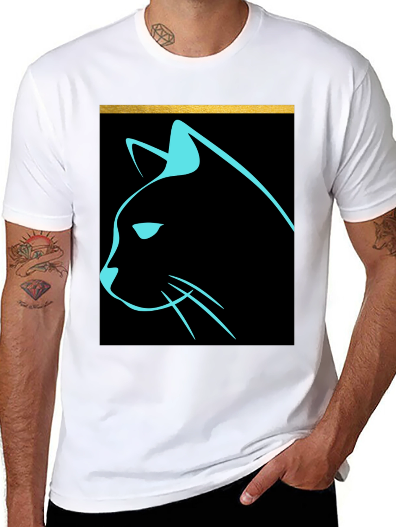 Cool Cat Graphic Tee - Sleek Modern Design