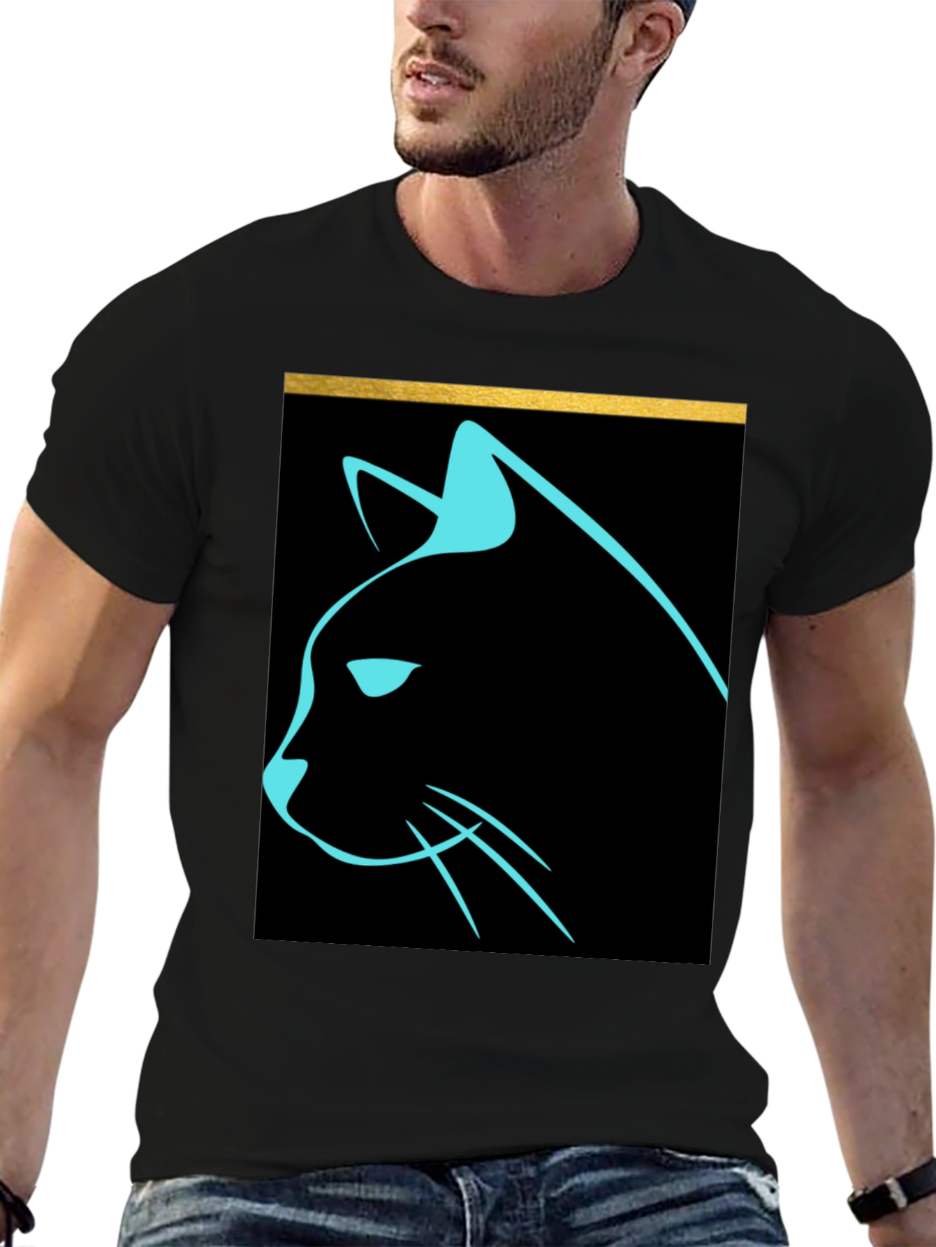 Cool Cat Graphic Tee - Sleek Modern Design