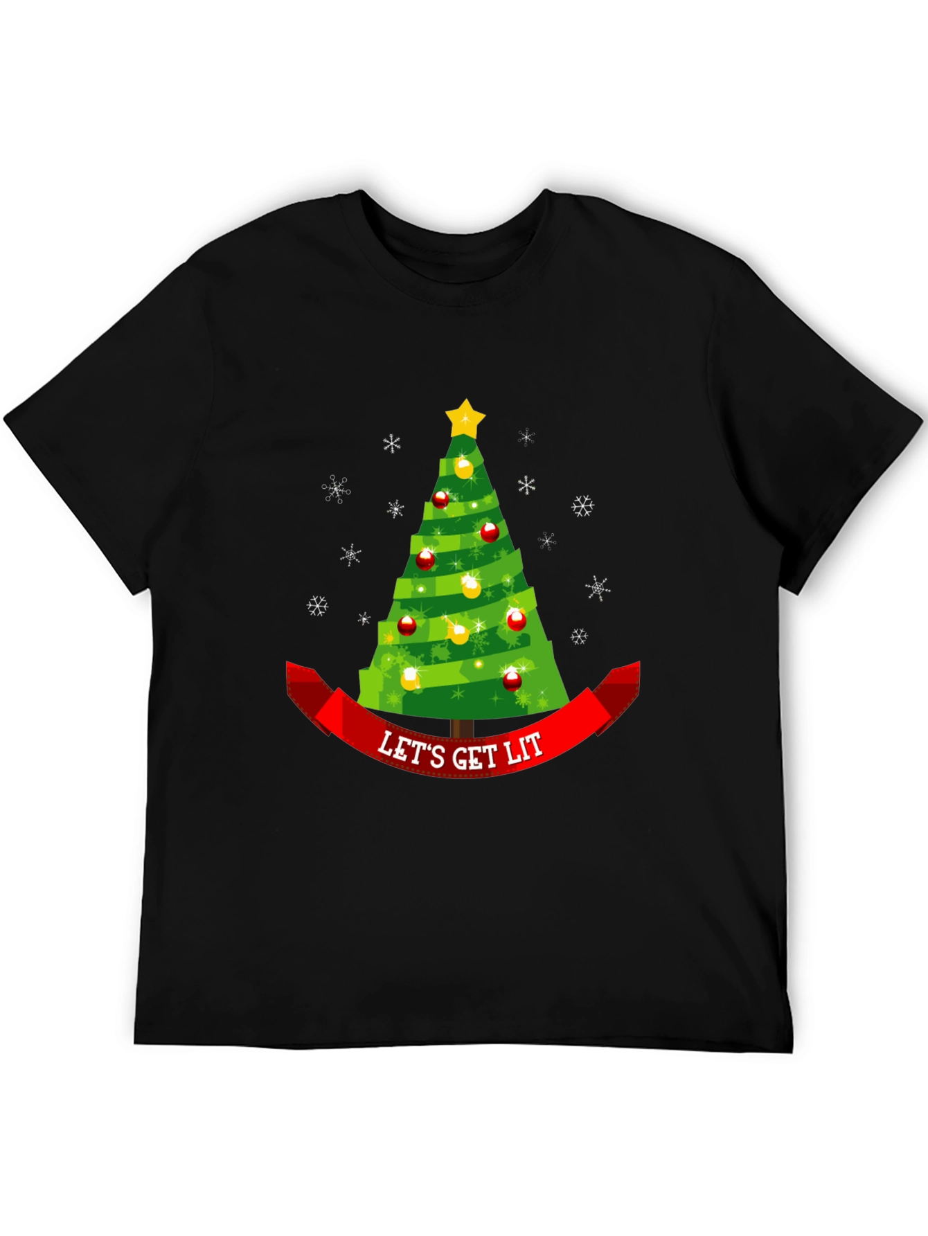 Lets Get Lit Christmas Tree Tee