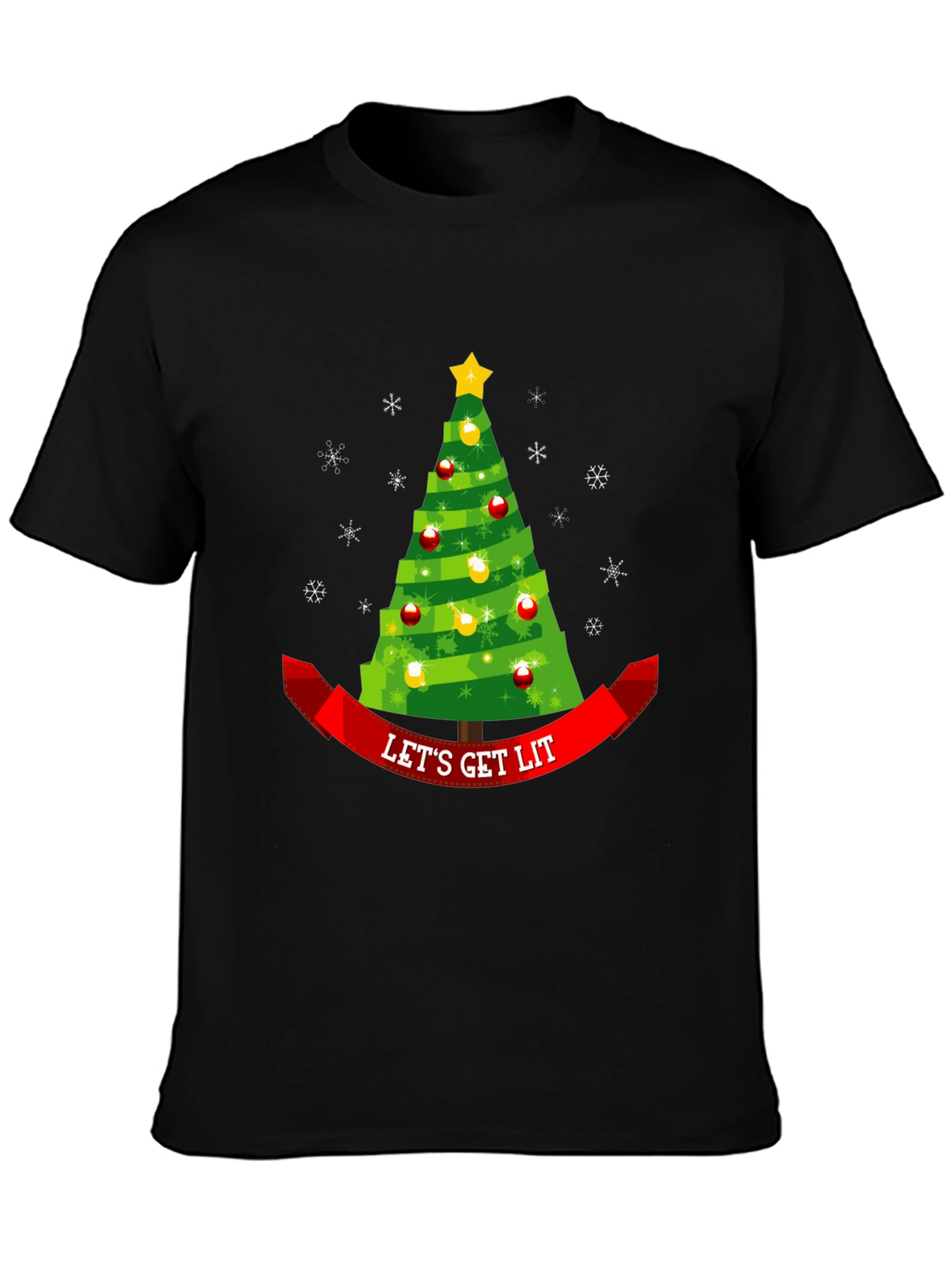 Lets Get Lit Christmas Tree Tee