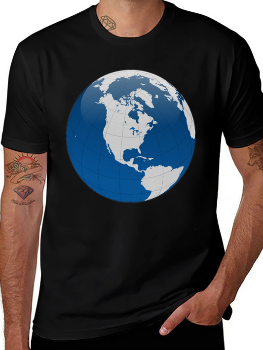Globe Graphic T-Shirt - Black Cotton Tee