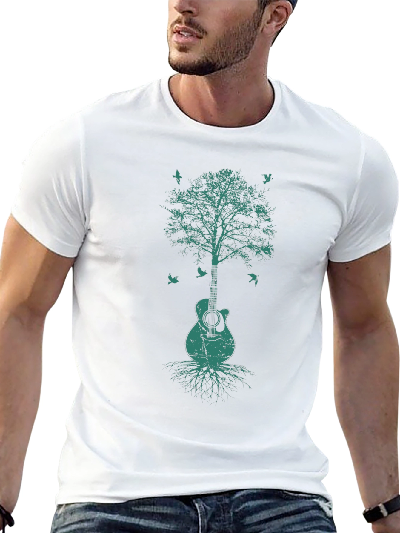 Guitar Tree Graphic Tee - Music & Nature Shirt