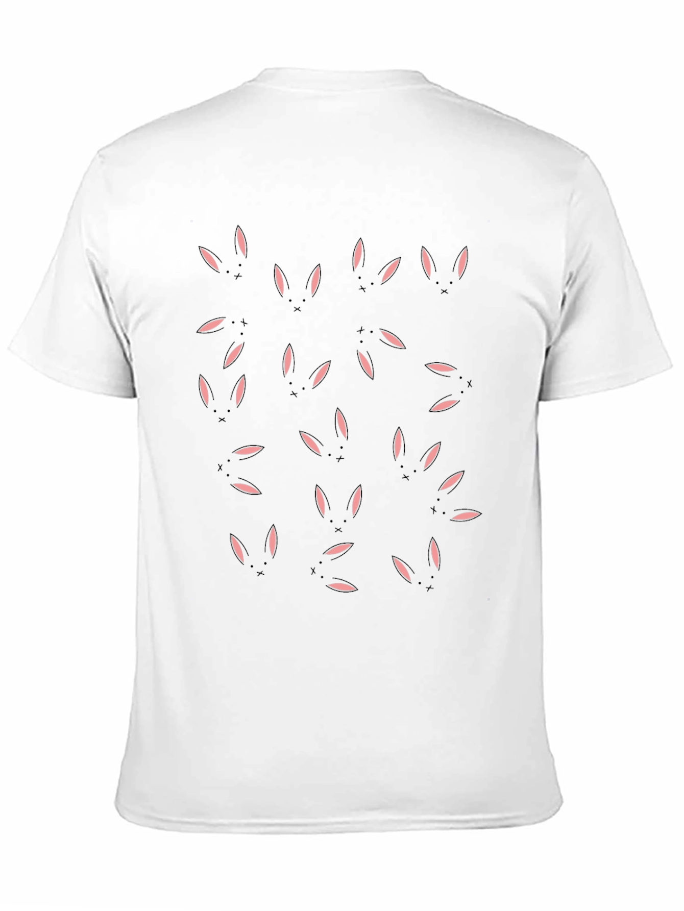 Cute Bunny Print Black T-Shirt - Casual Comfort
