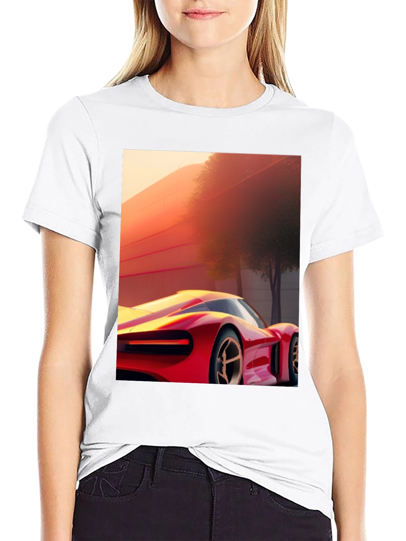 Sleek Car Graphic Tee - Modern Streetwear Style