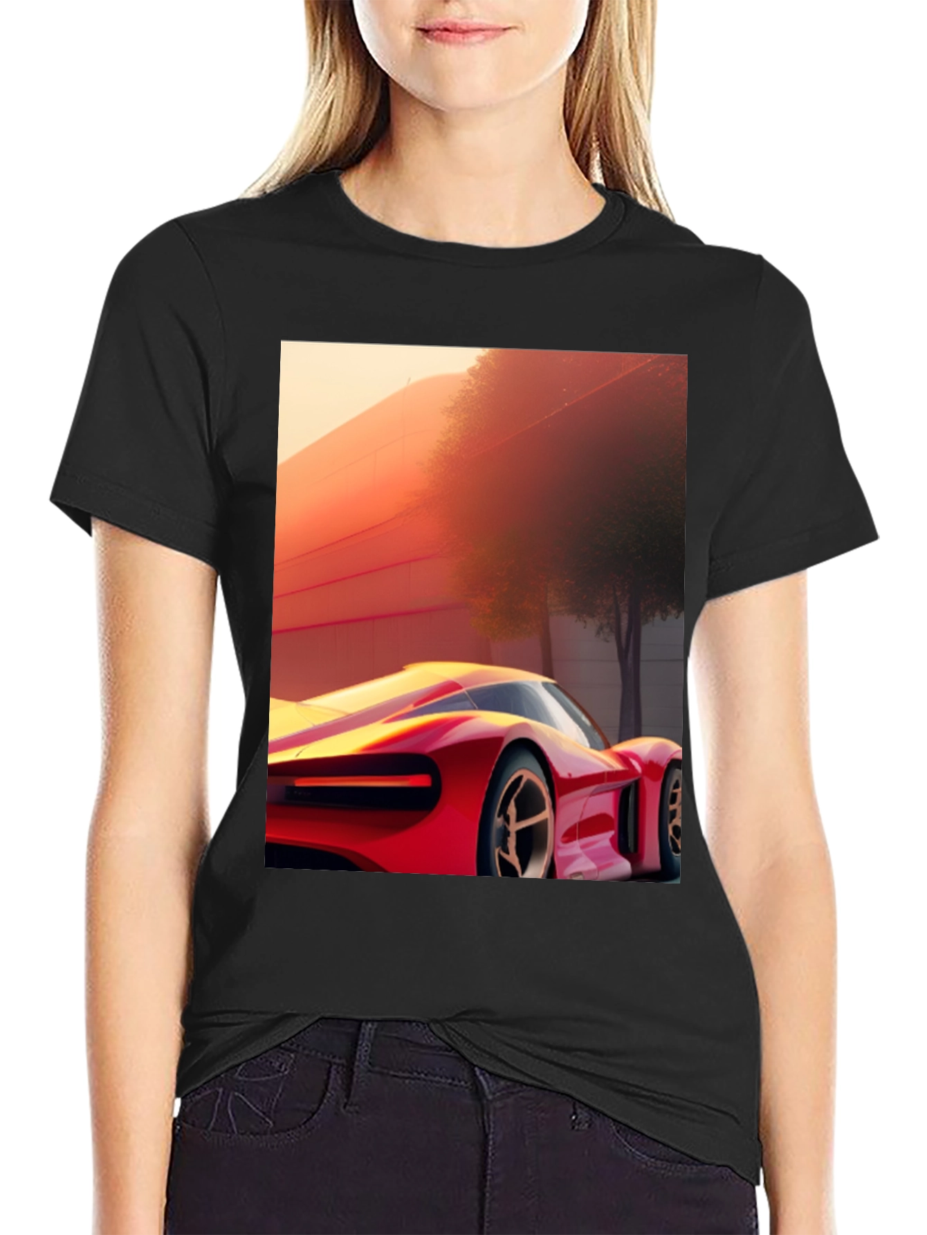 Sleek Car Graphic Tee - Modern Streetwear Style