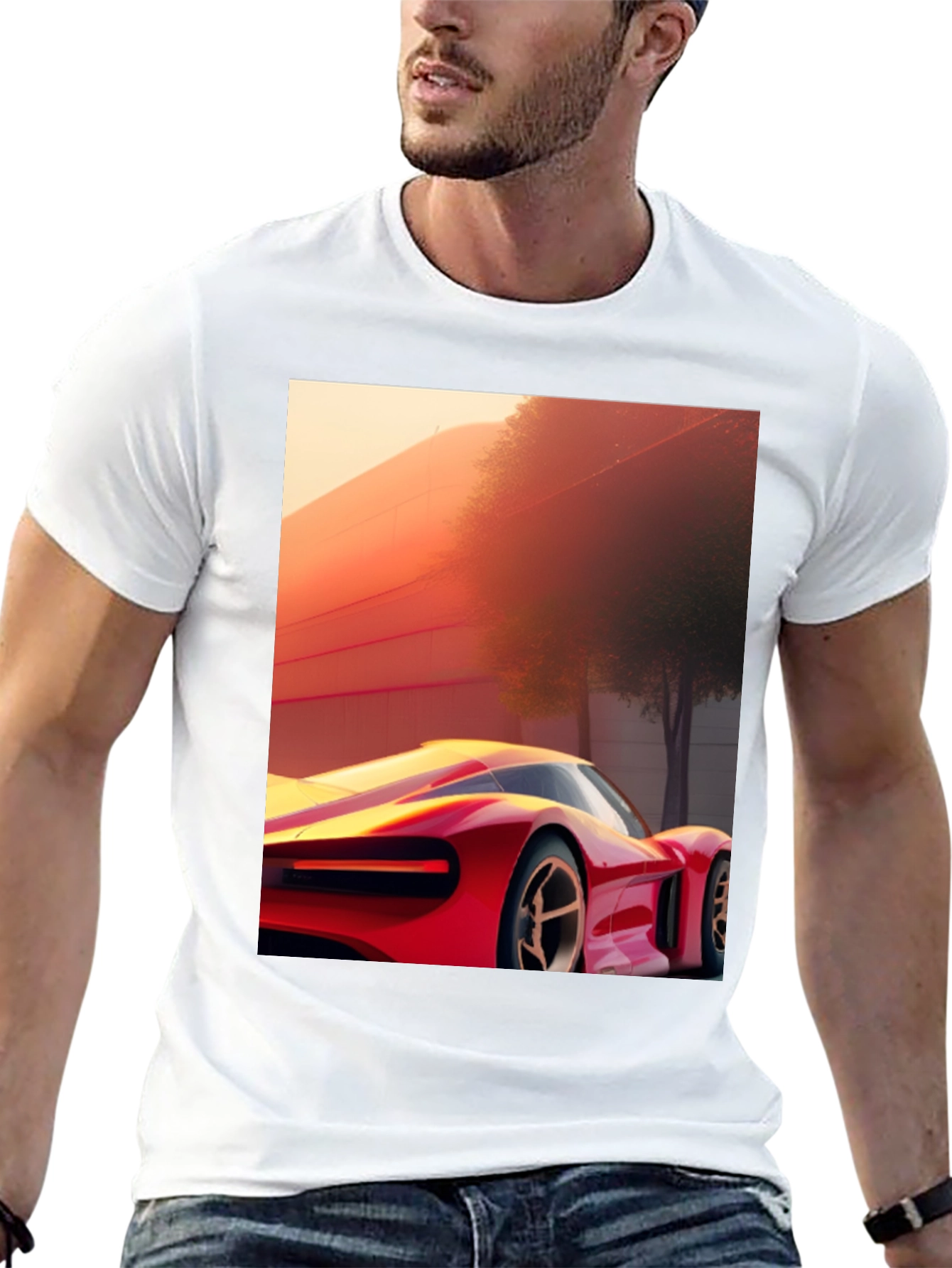 Sleek Car Graphic Tee - Modern Streetwear Style