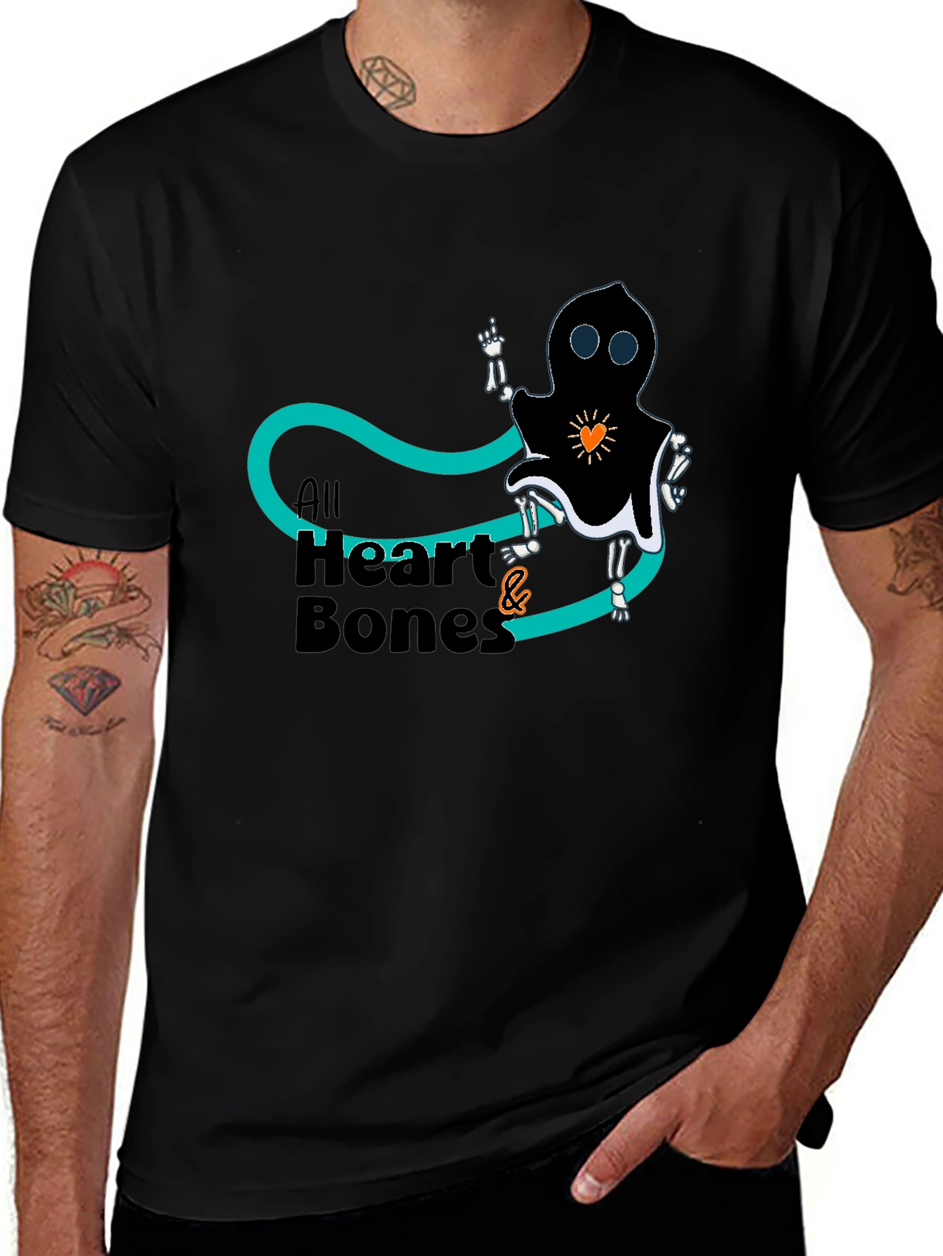 All Heart & Bones Graphic Tee - Black