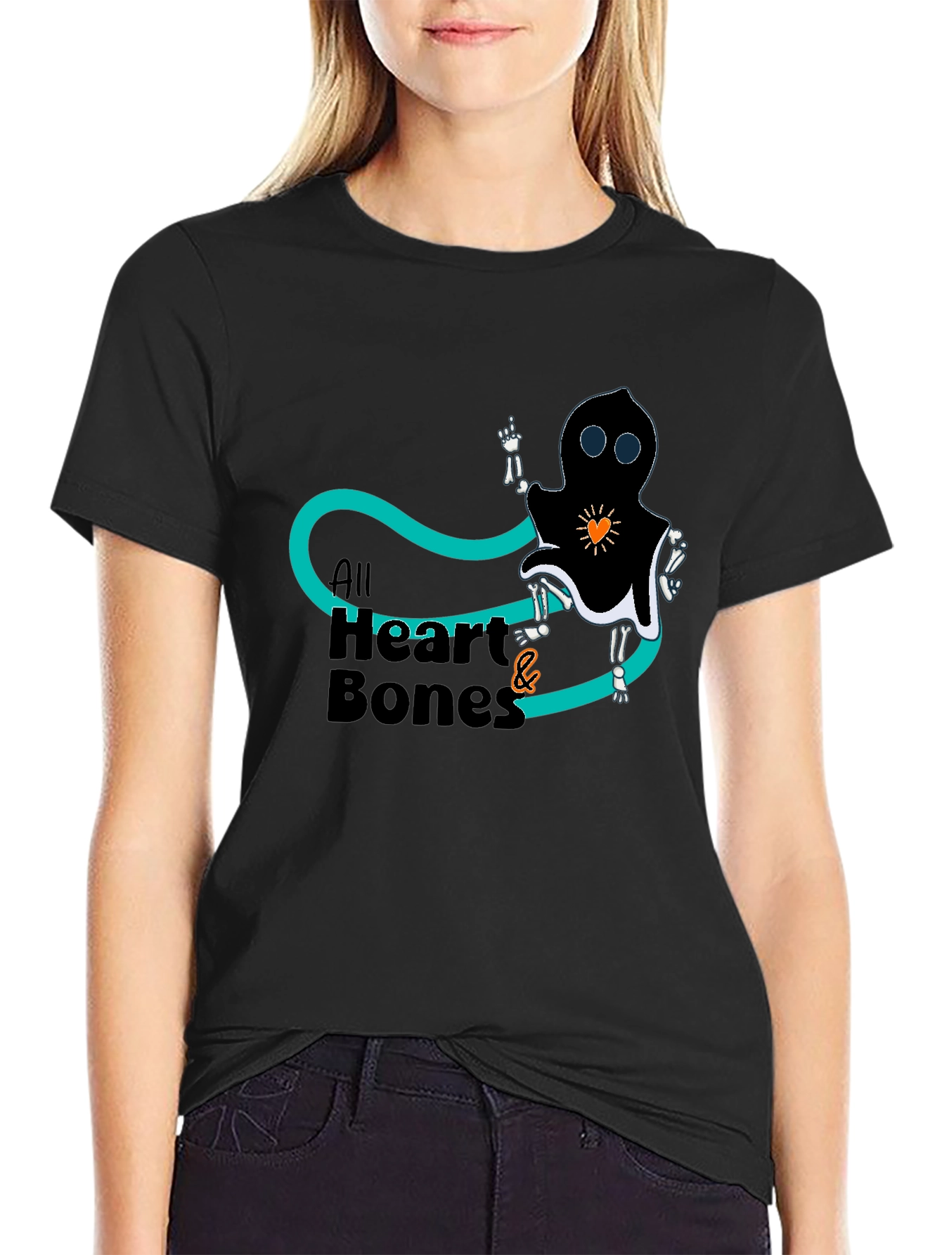 All Heart & Bones Graphic Tee - Black