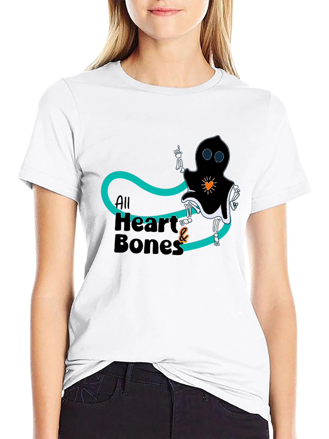 All Heart & Bones Graphic Tee - Black