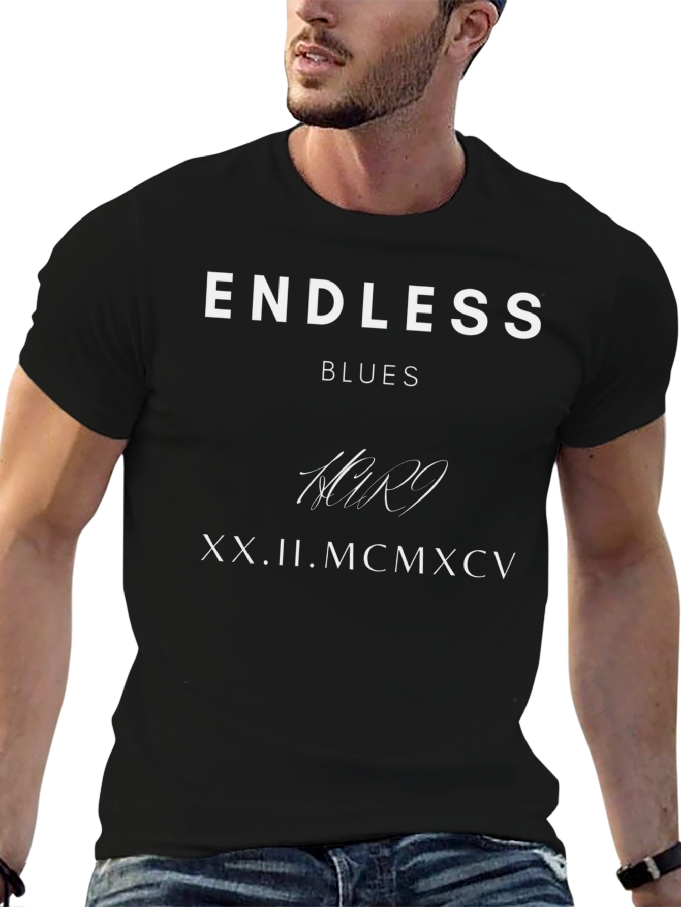 Endless Blues Graphic Tee - Unisex Black T-Shirt