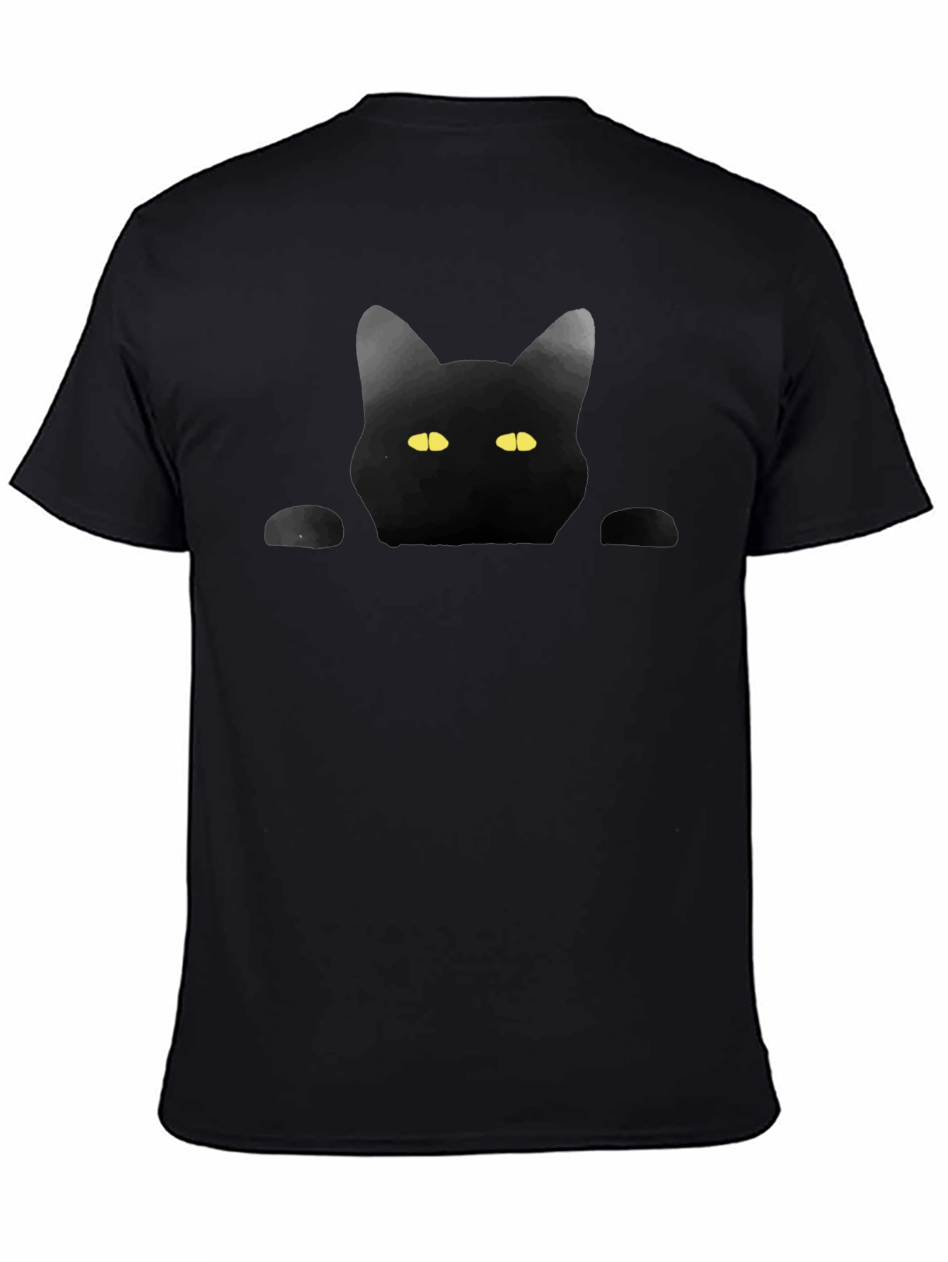 Black Cat Peek T-Shirt - Soft Cotton Tee