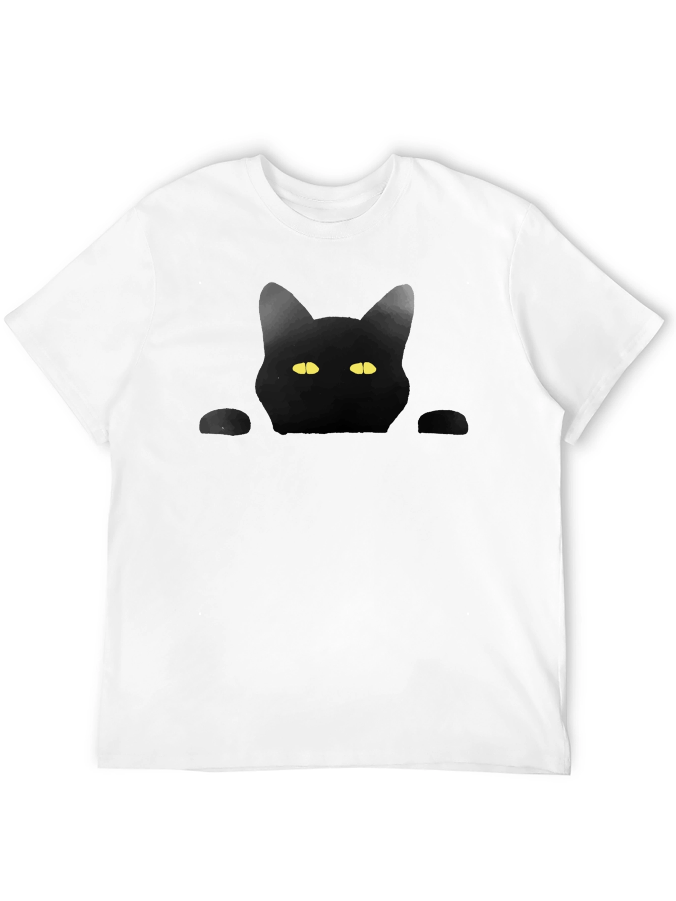 Black Cat Peek T-Shirt - Soft Cotton Tee