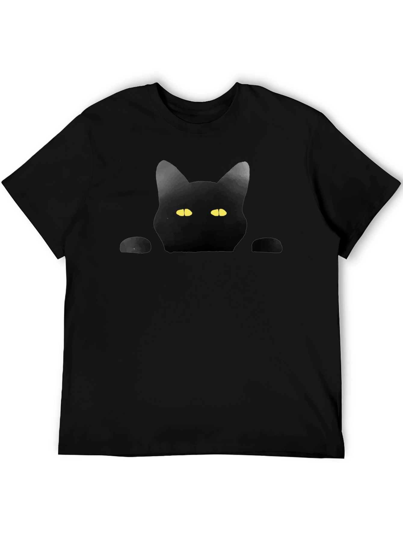 Black Cat Peek T-Shirt - Soft Cotton Tee