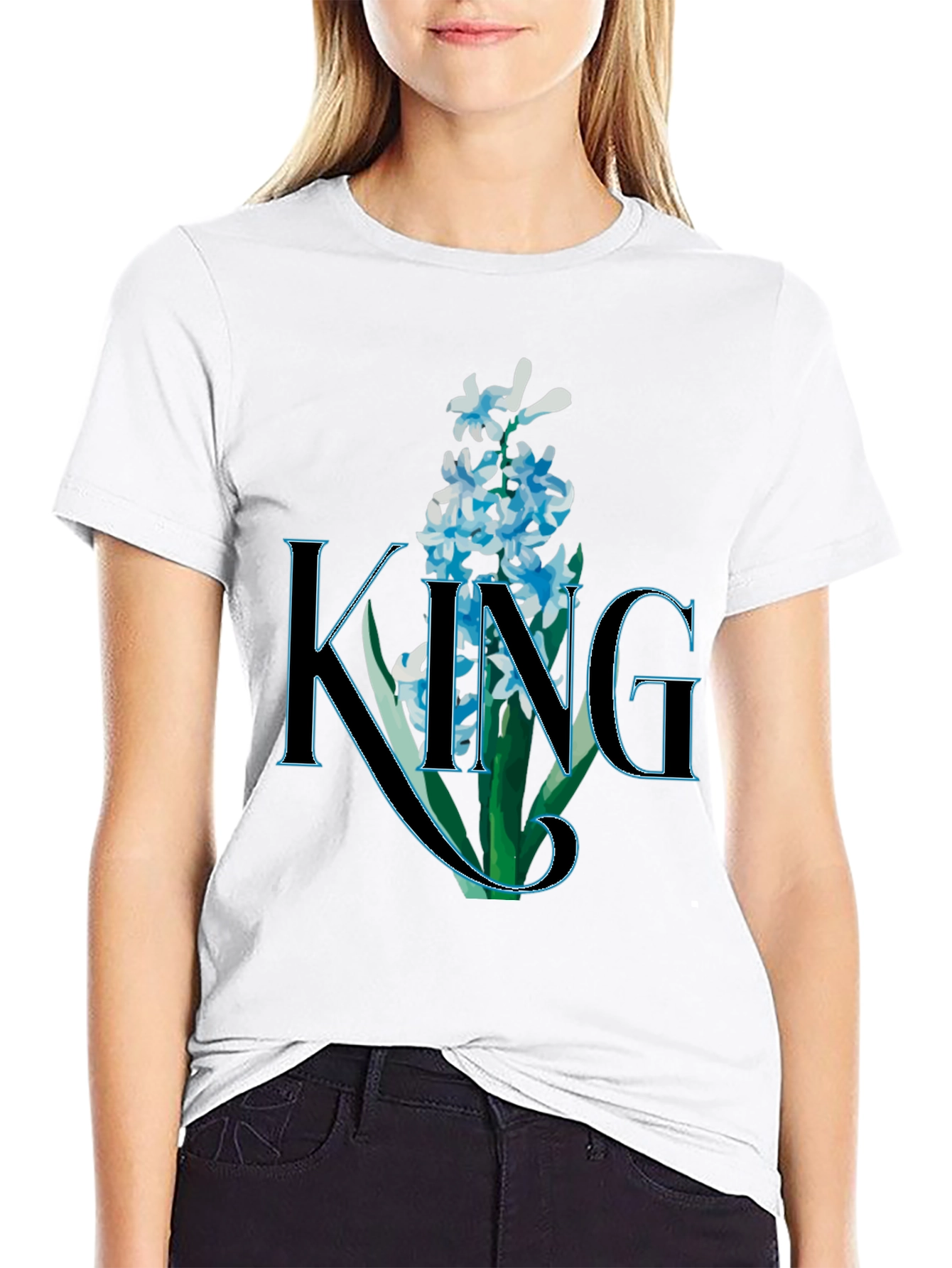 King Floral T-Shirt - Mens Black Graphic Tee