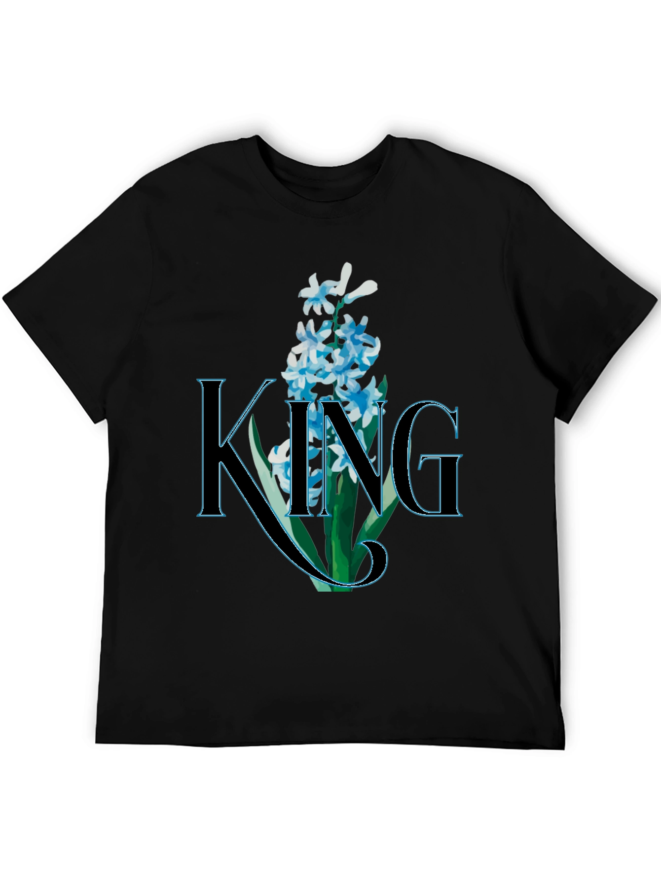King Floral T-Shirt - Mens Black Graphic Tee