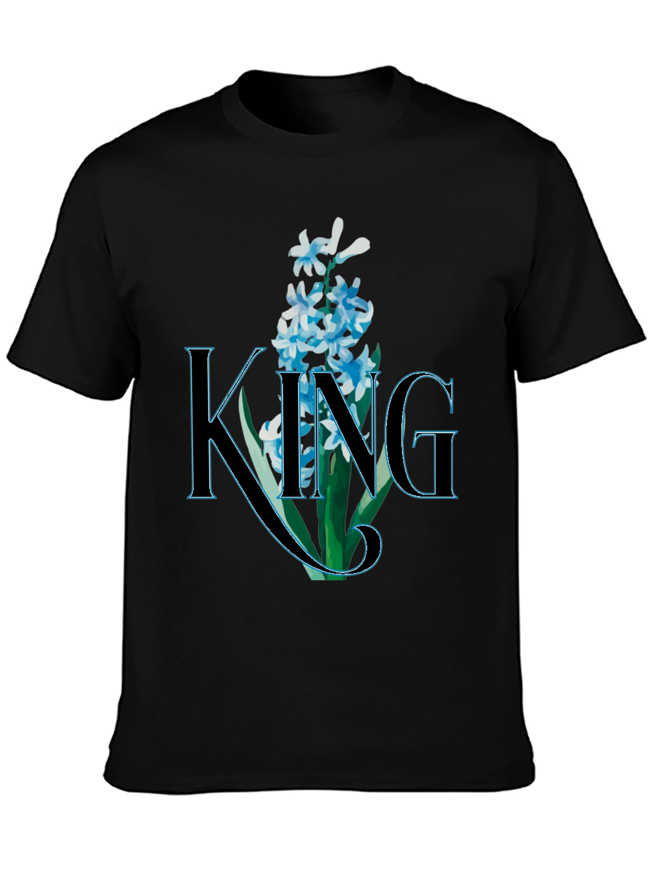 King Floral T-Shirt - Mens Black Graphic Tee