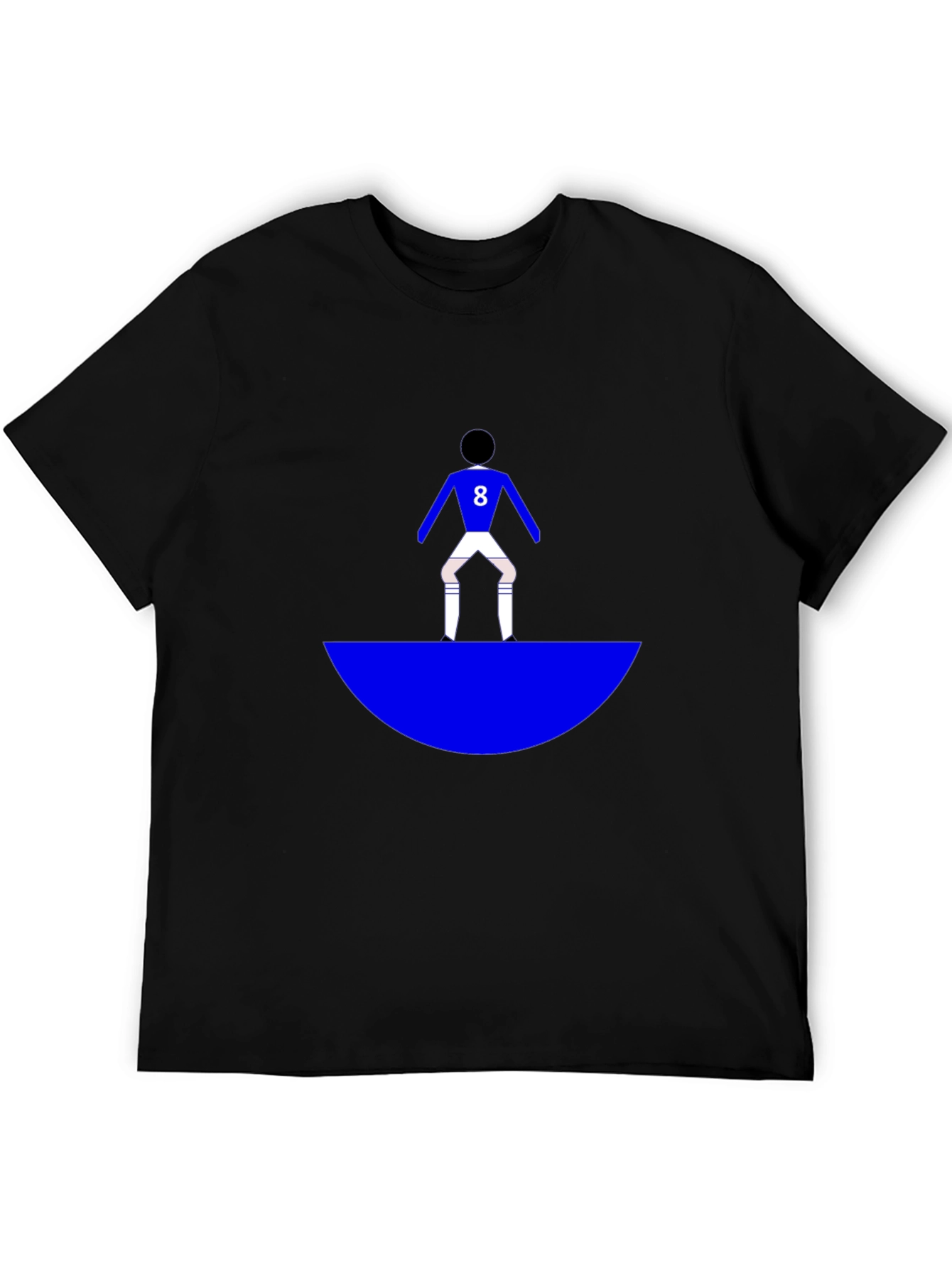 Soccer Player Graphic Tee - Black Cotton Blend T-Shirt