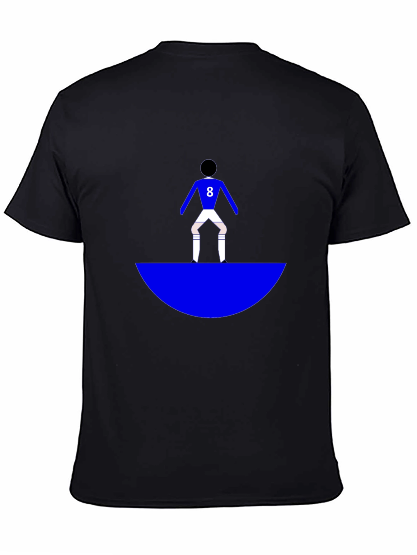 Soccer Player Graphic Tee - Black Cotton Blend T-Shirt